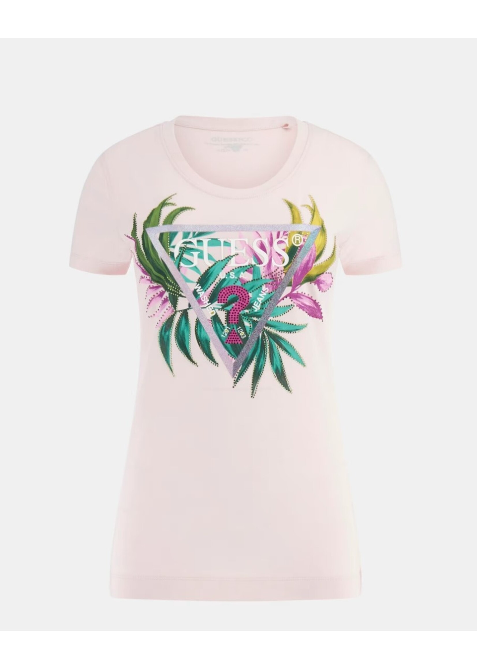 Guess Guess - Leaf Triangle Tee - Roze