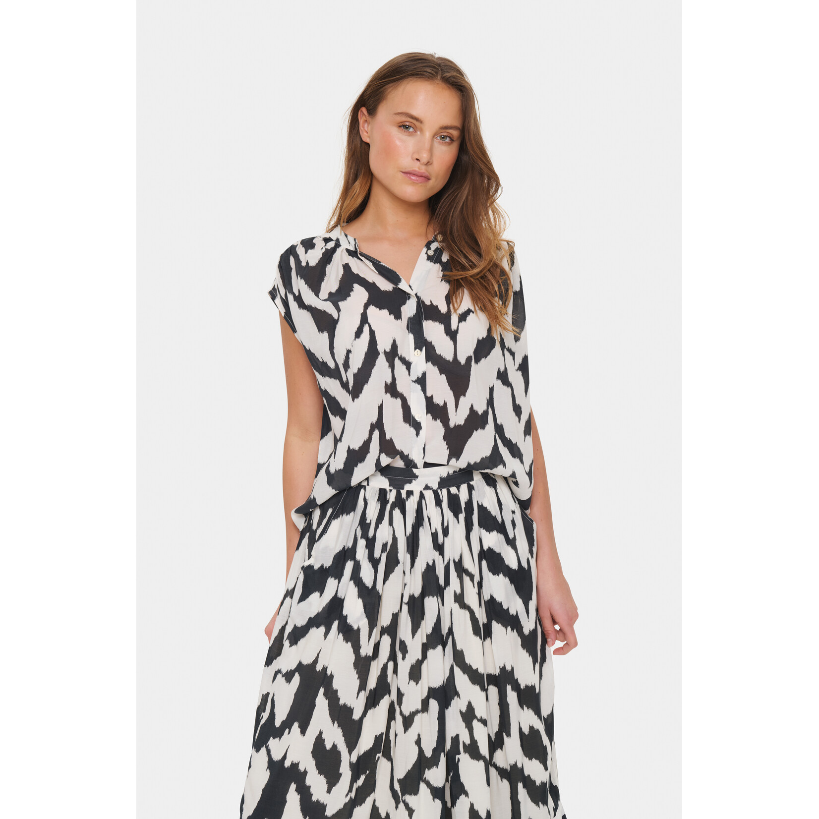 Saint Tropez Saint Tropez - KelsieSZ Blouse - Zwart/Wit