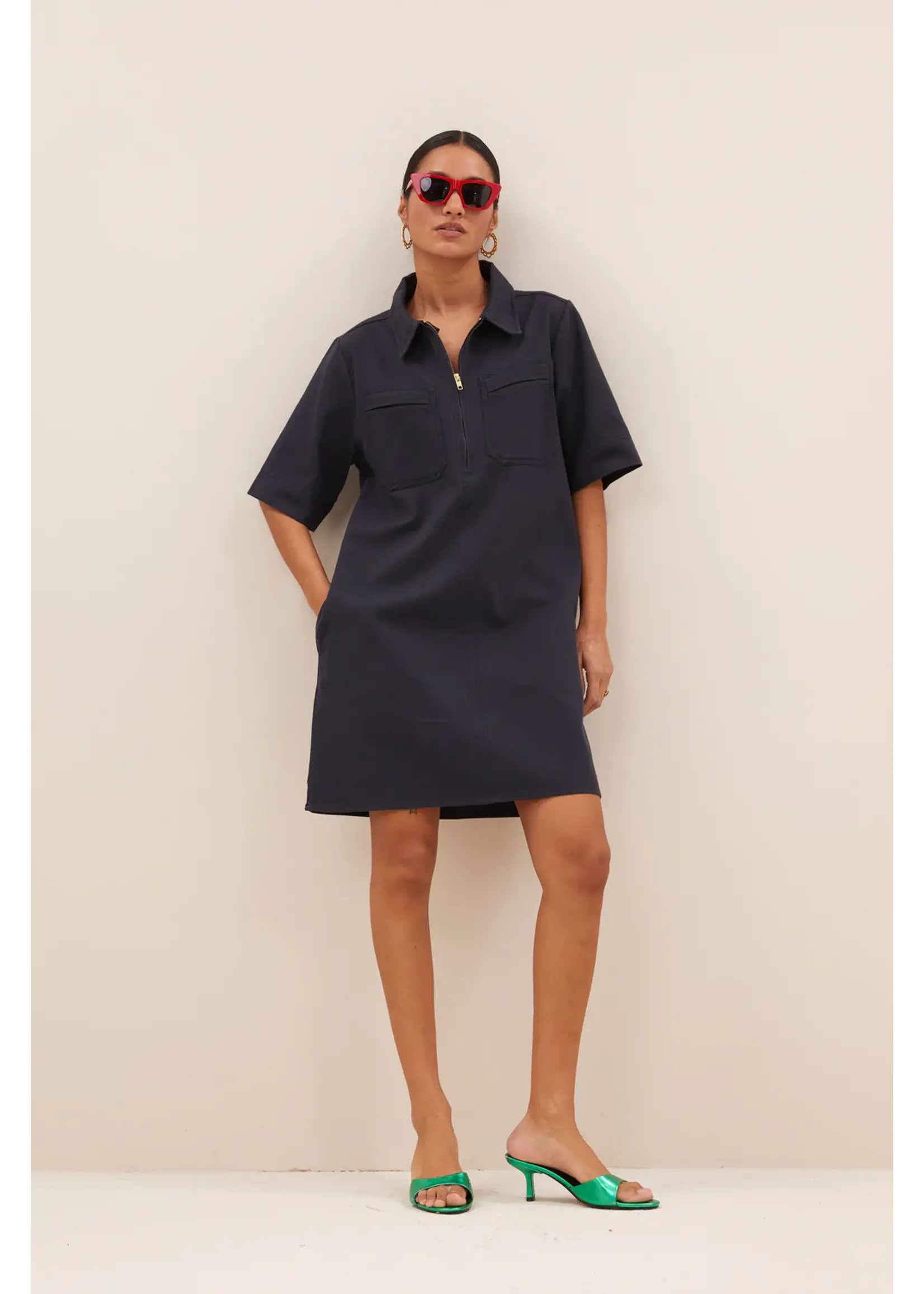 By-Bar By-Bar - Philipe Twill Jurk - Graphite