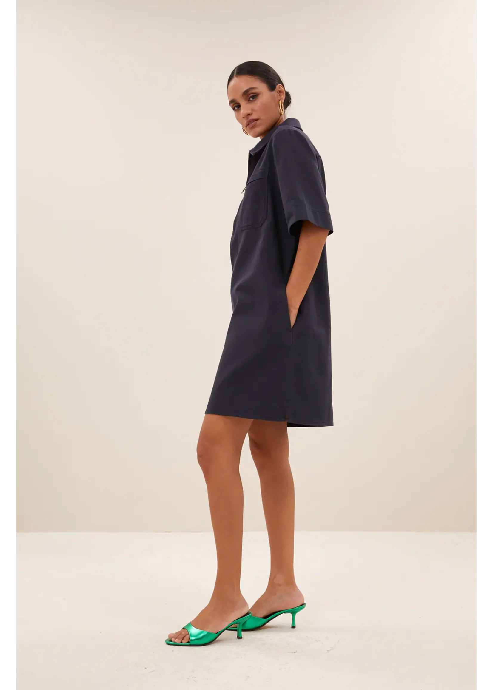 By-Bar By-Bar - Philipe Twill Jurk - Graphite