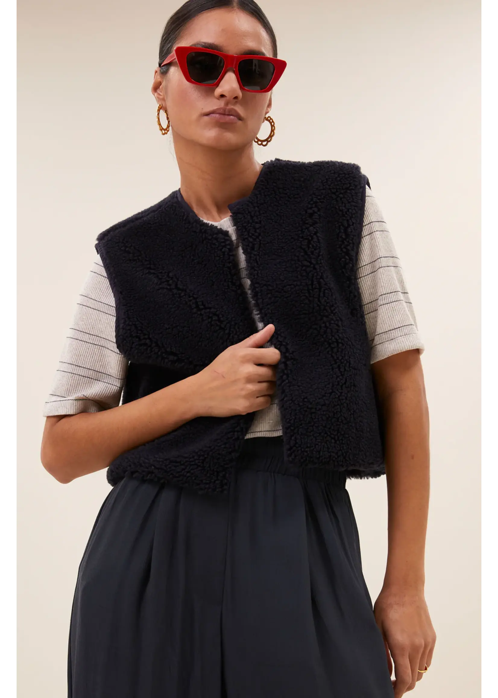 By-Bar By-Bar - Wolly Gilet - Donkerblauw