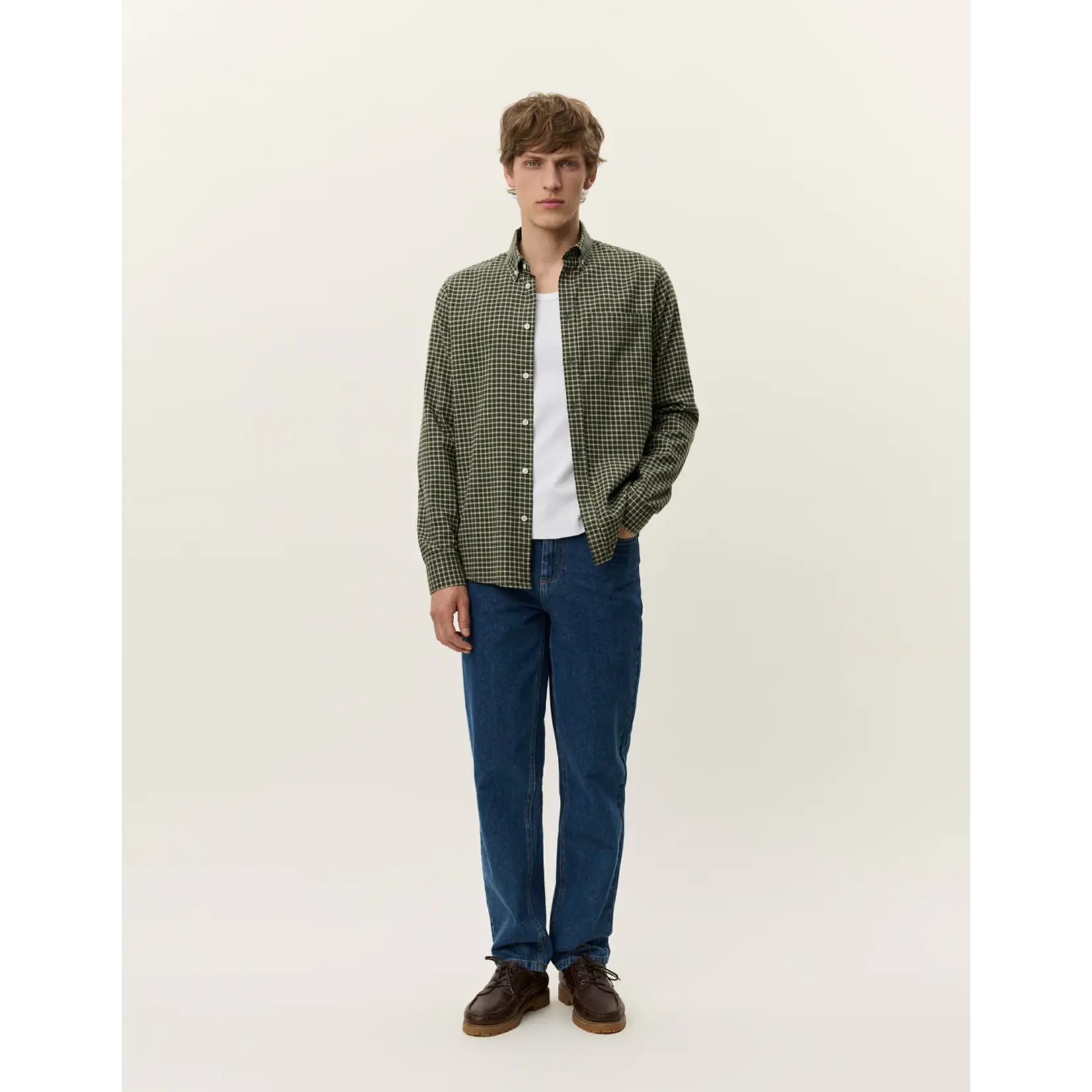 Les Deux Les Deux - Konrad Check Flannel Shirt - Light Sand