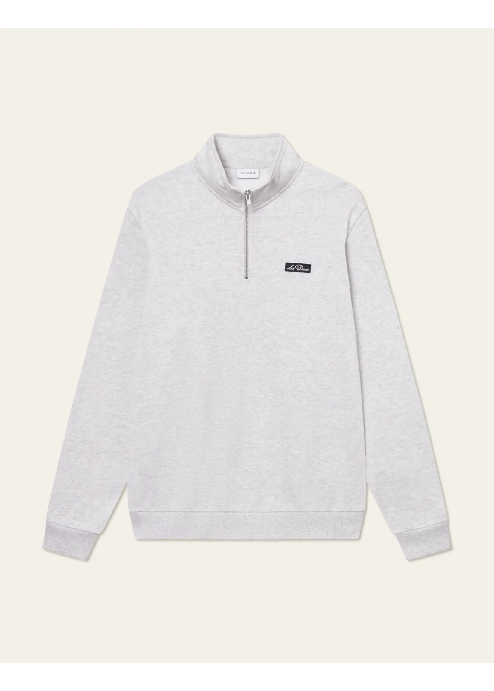 Les Deux Les Deux - Patch Half-Zip Sweatshirt - Snow Melange