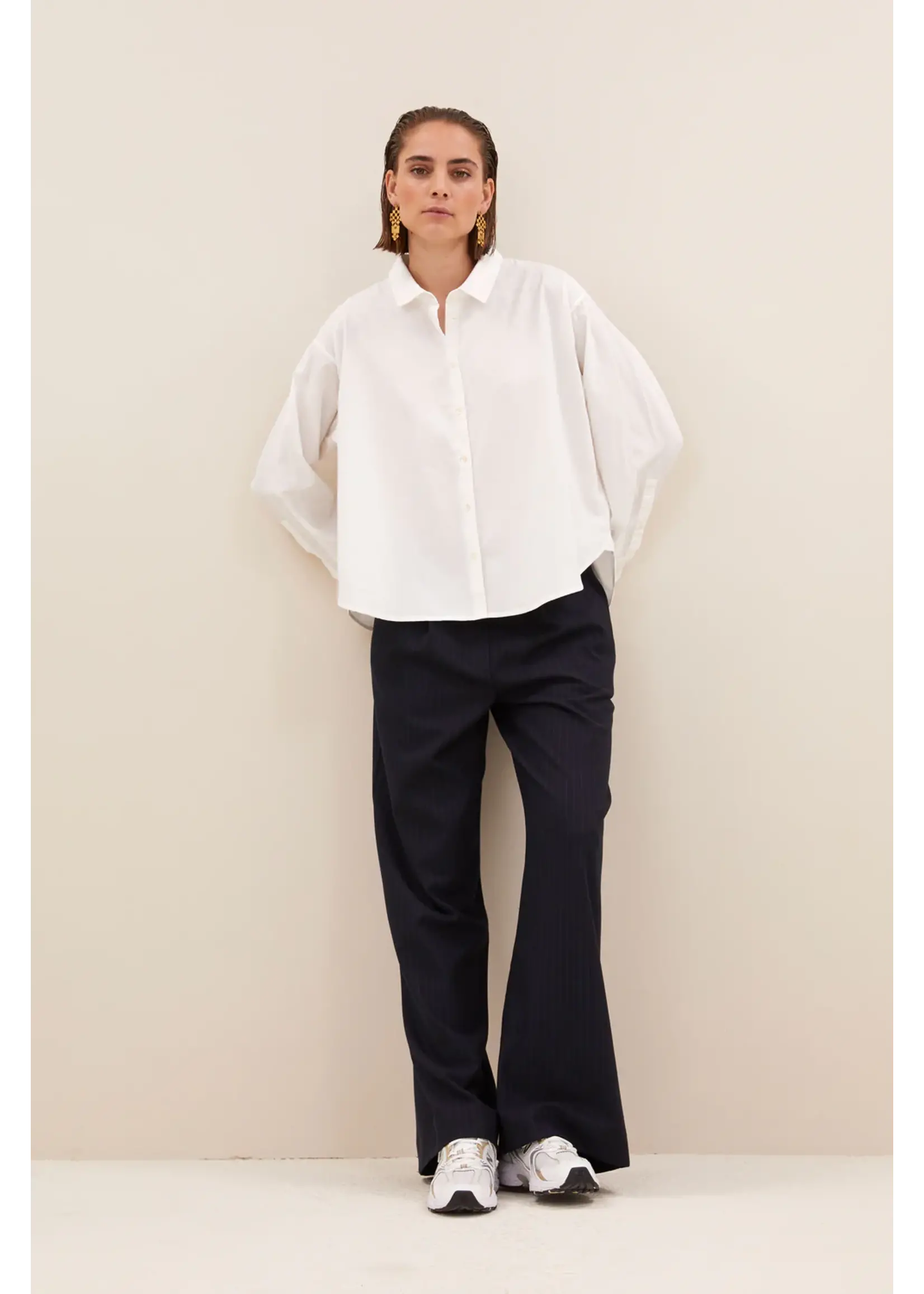 By-Bar By-Bar- Flo Poplin Blouse - Wit