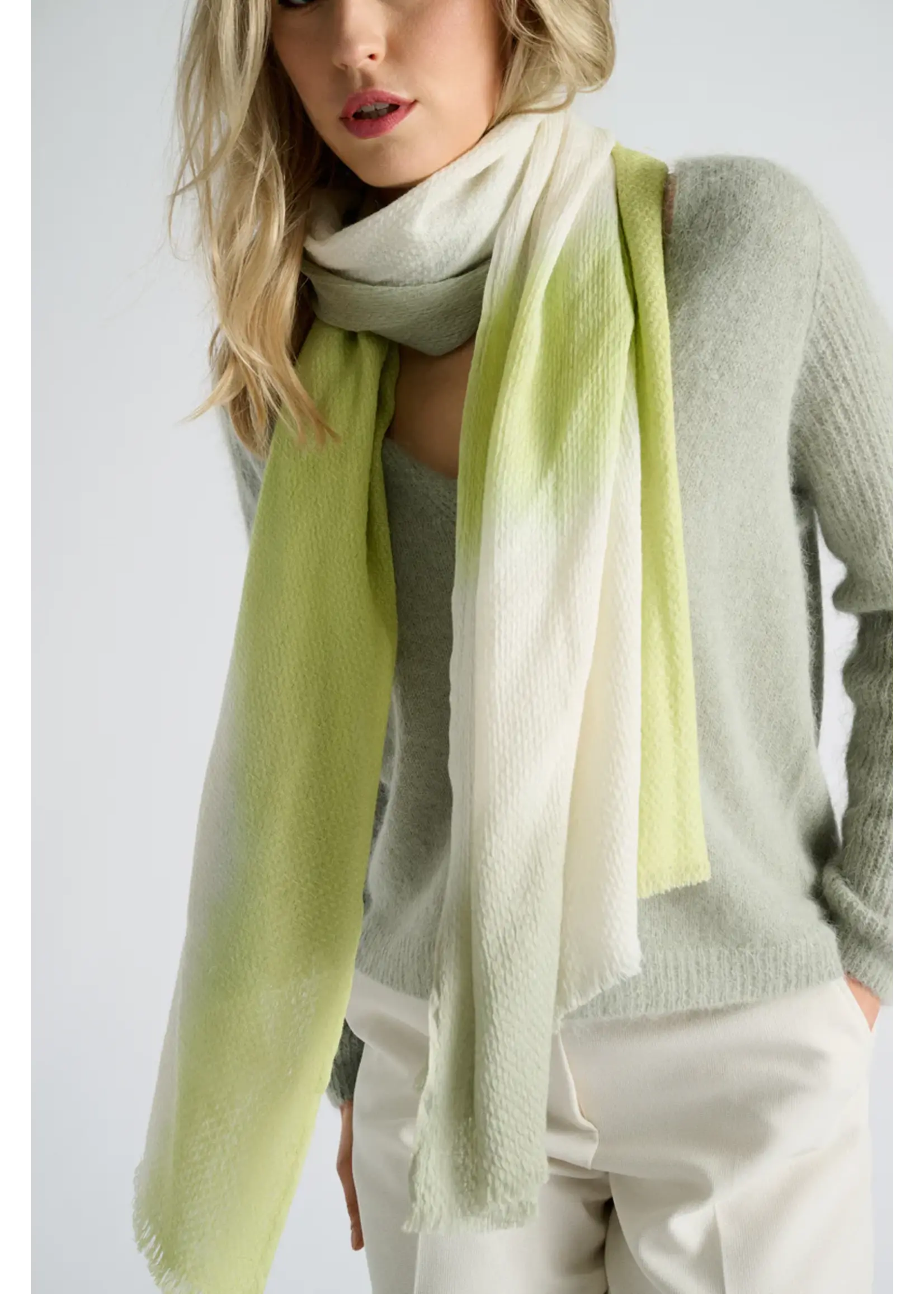 Marie Méro Marie Méro - Wild Lime Sjaal - Lime/Cream