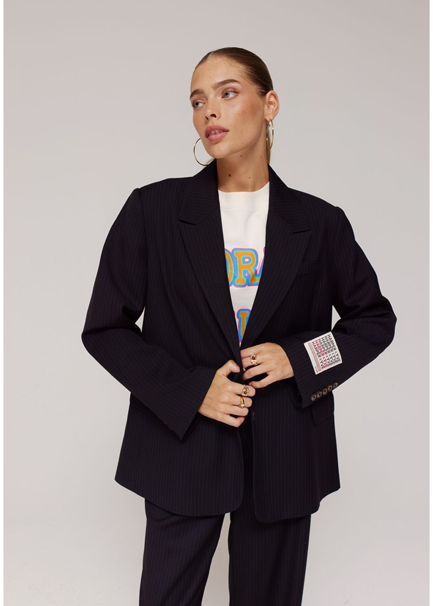 Harper&Yve Harper&Yve - Anna Blazer - Black/Stripe