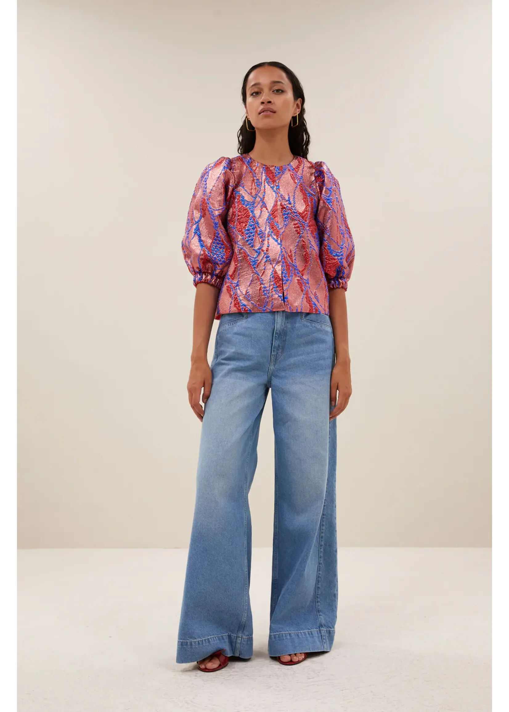 By-Bar By-Bar - Mauri Jacquard Blouse - Coral