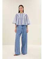 By-Bar By-Bar - Davin Blouse - Blue Pinstripe