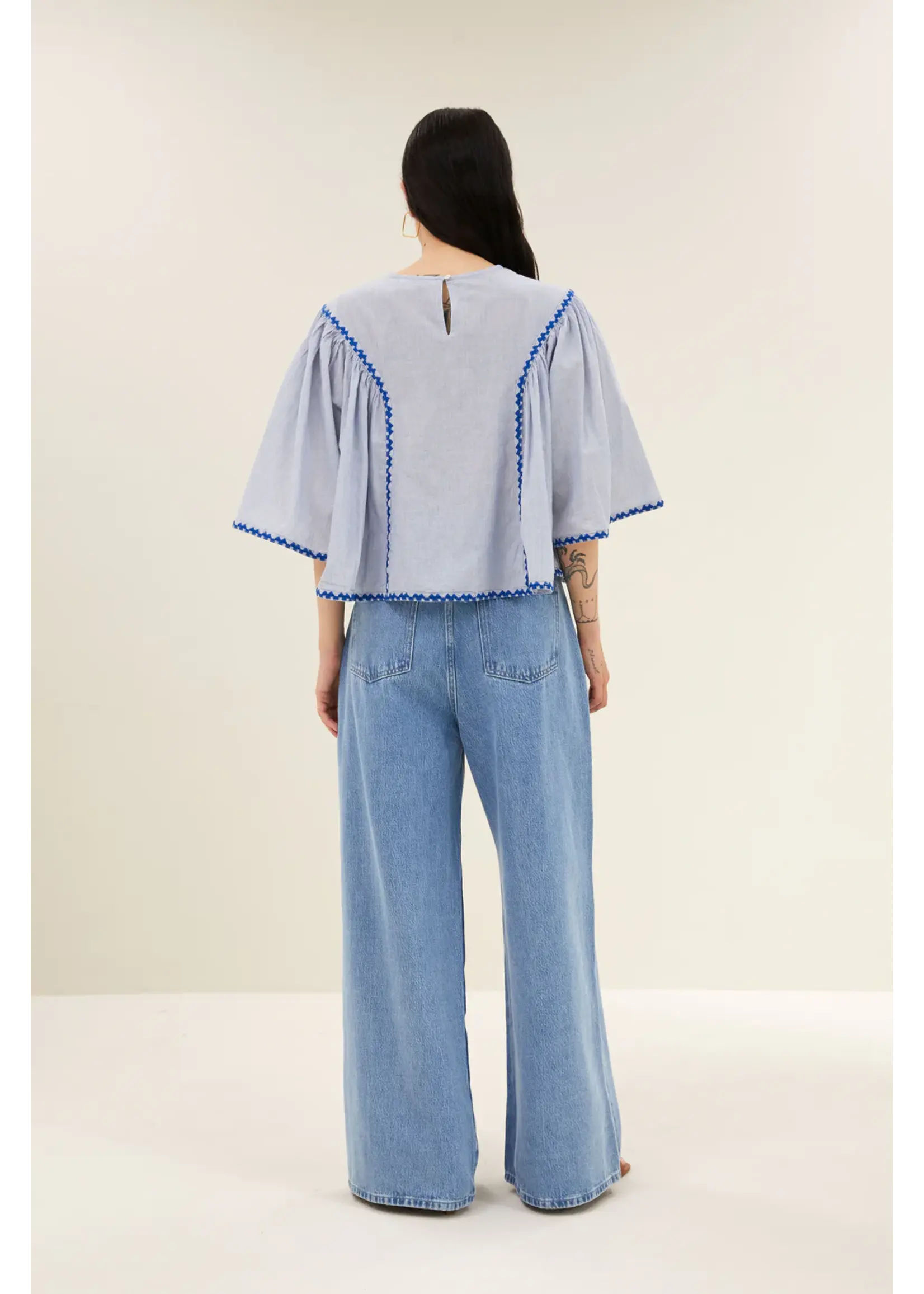 By-Bar By-Bar - Davin Blouse - Blue Pinstripe