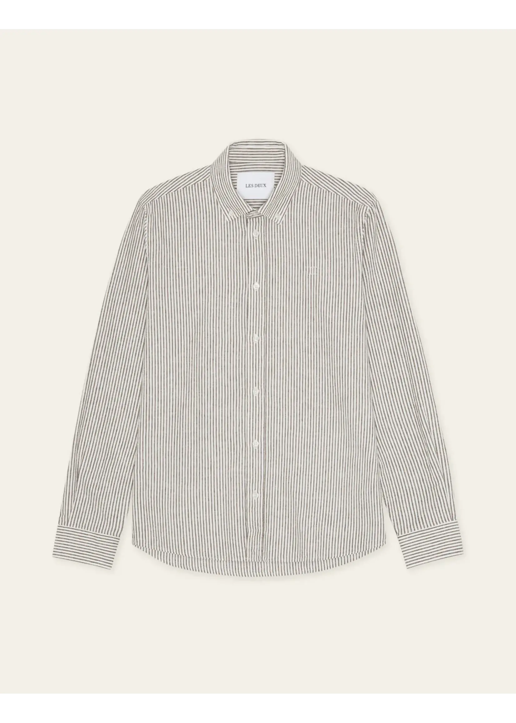 Les Deux Les Deux - Konrad Striped Hemd - Bruin