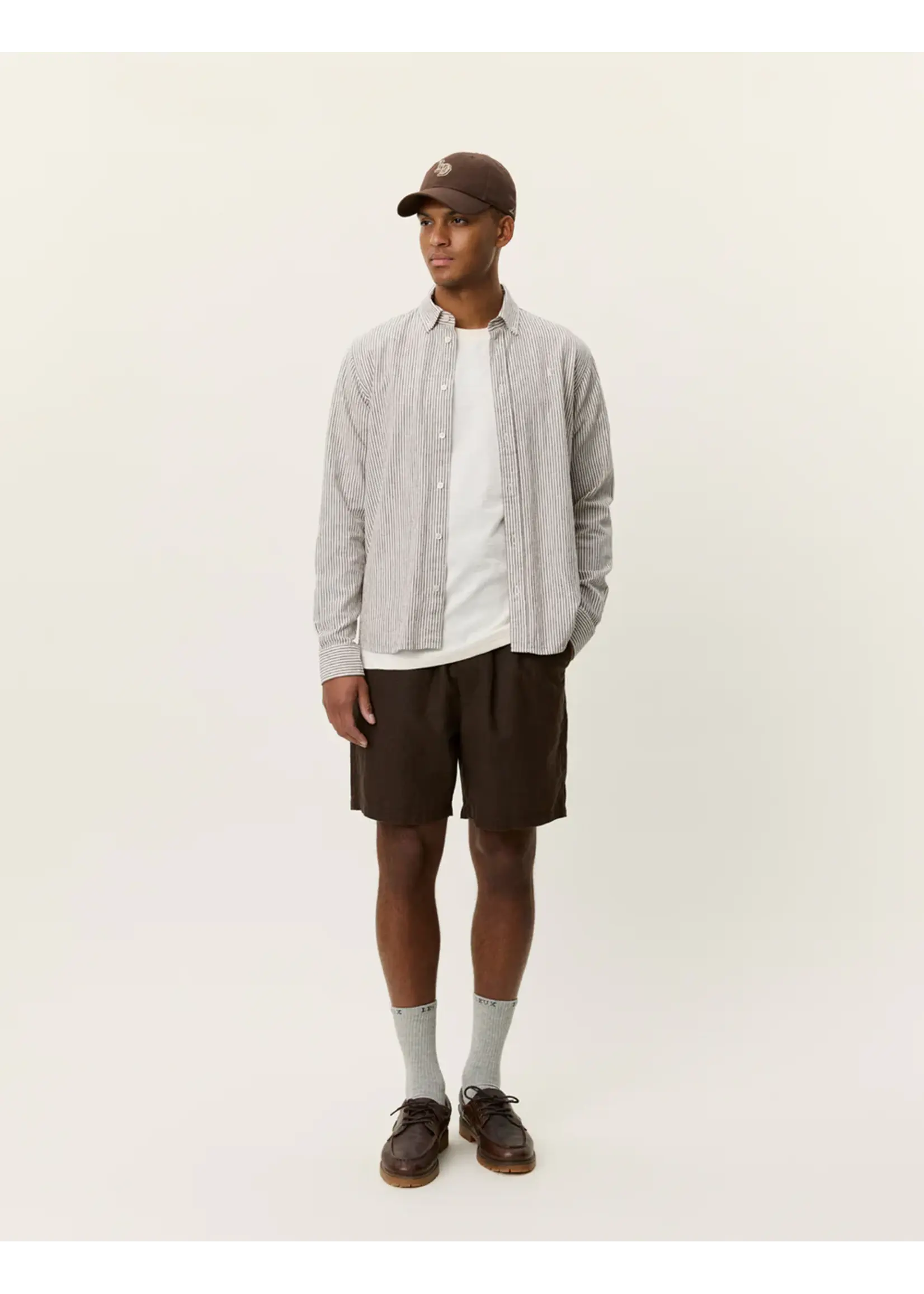 Les Deux Les Deux - Konrad Striped Hemd - Bruin