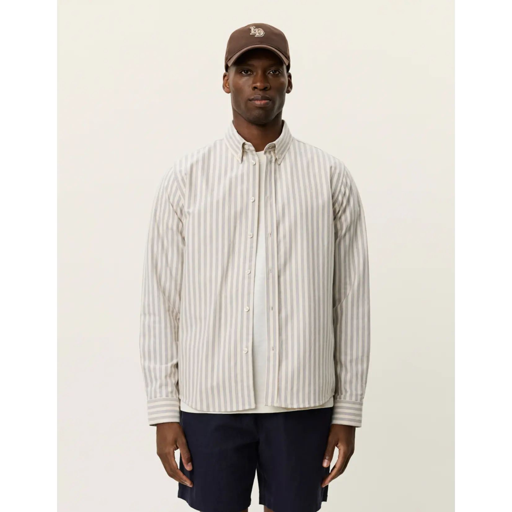 Les Deux Les Deux - Konrad Striped Oxford Shirt - Verschillende kleuren verkrijgbaar