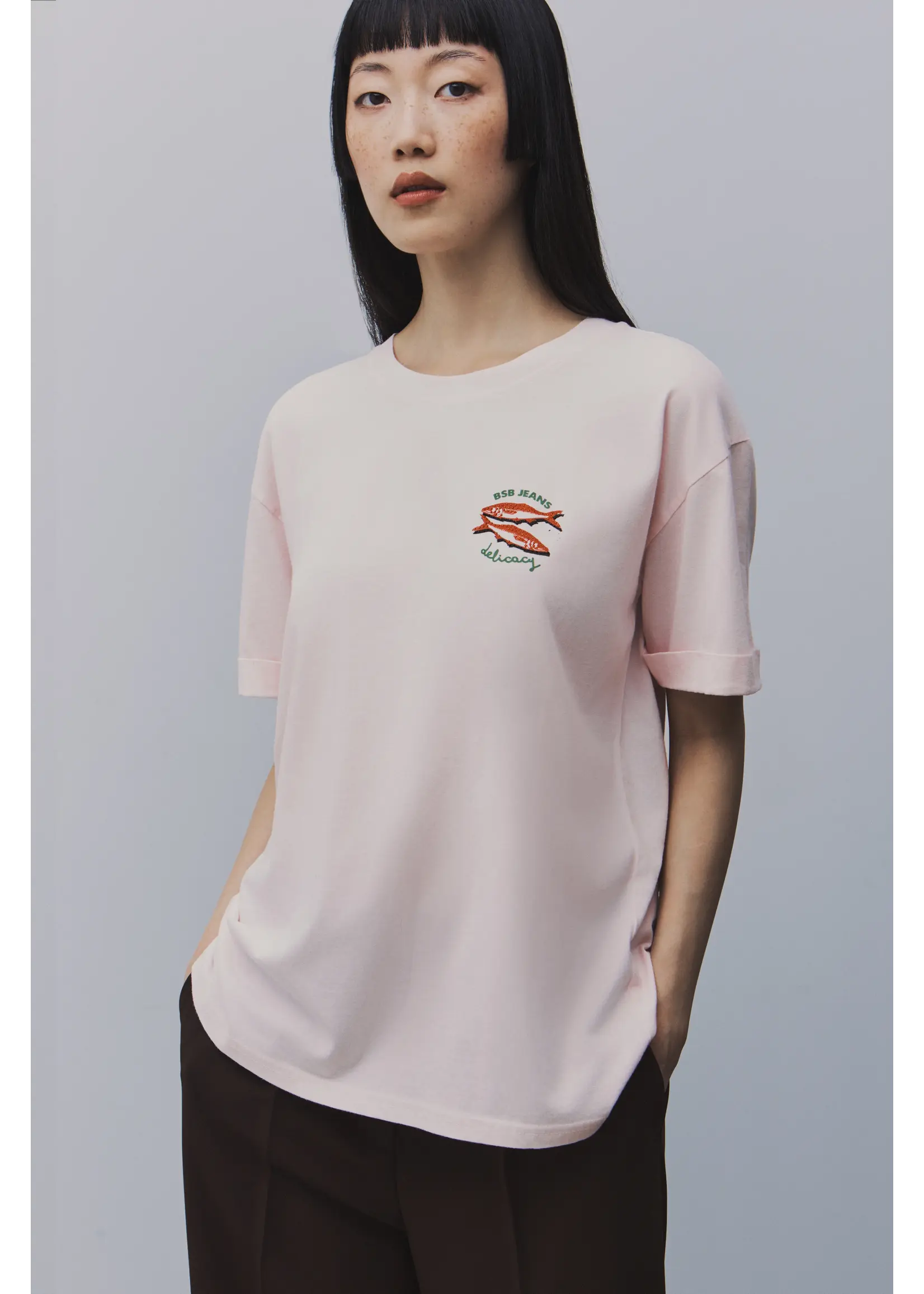BSB BSB - T-shirt Sardines - Lichtroze