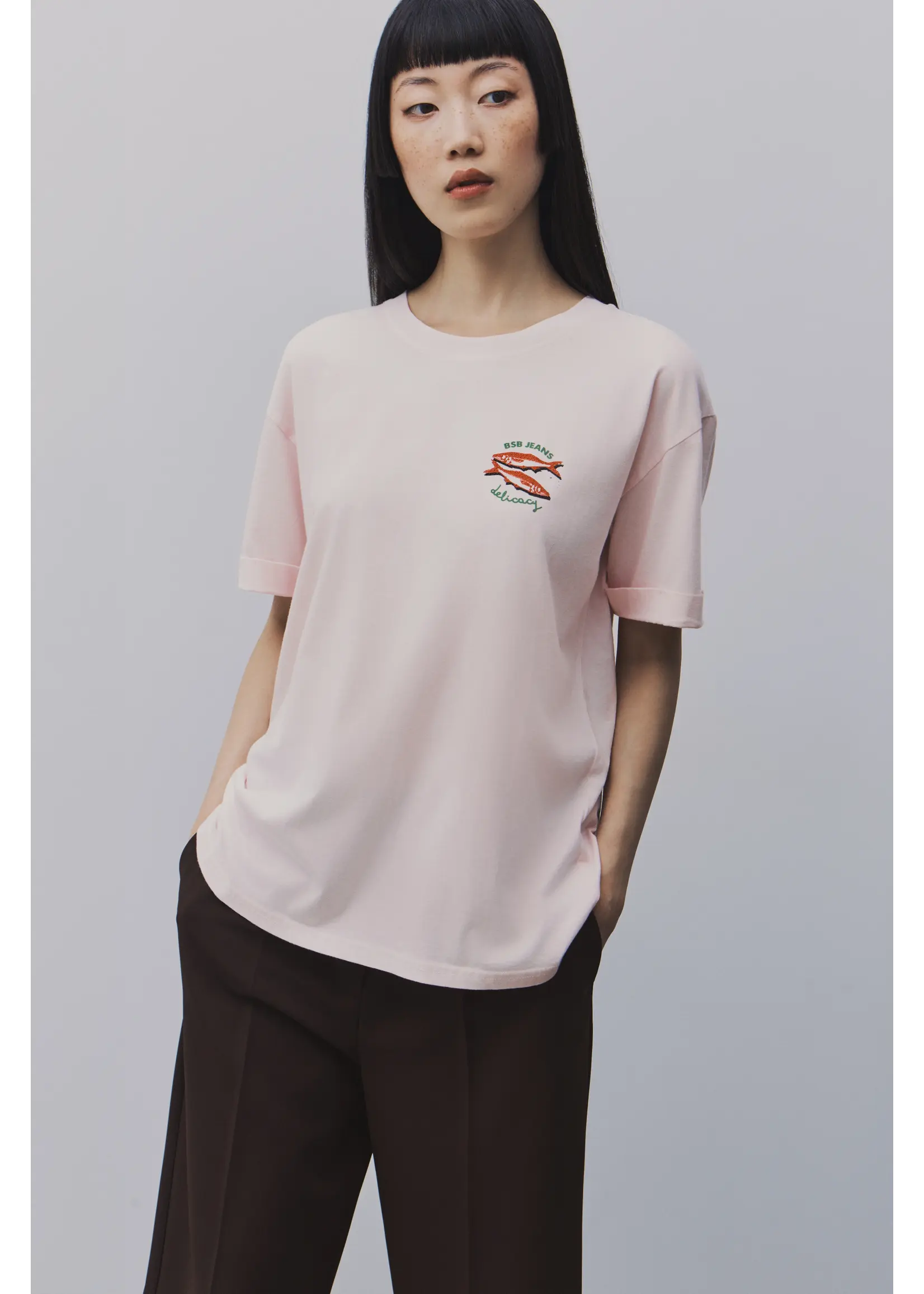 BSB BSB - T-shirt Sardines - Lichtroze