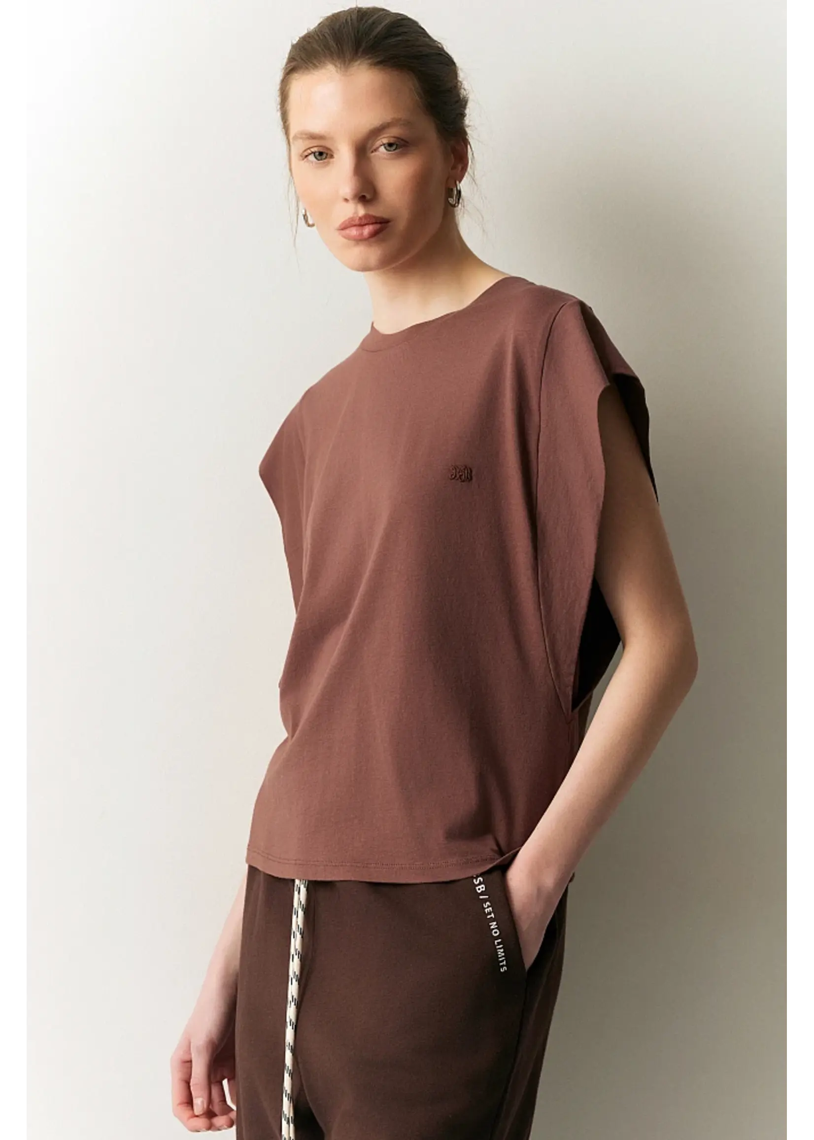 BSB BSB - Top  Wijde Mouw - Chocolade