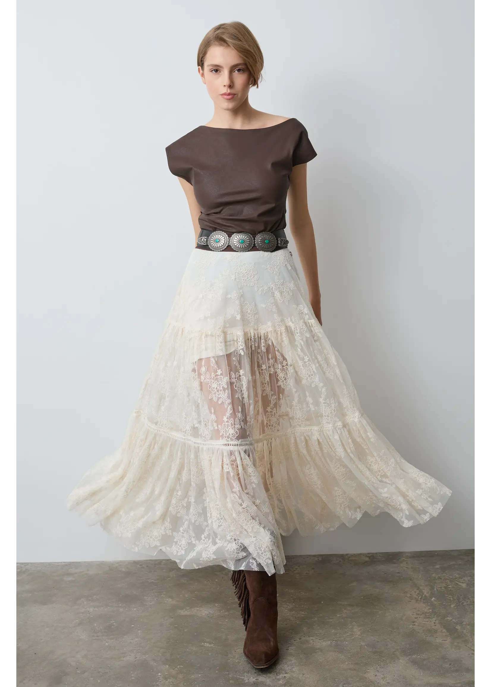 BSB BSB - Maxi Rok Kant - Vanille