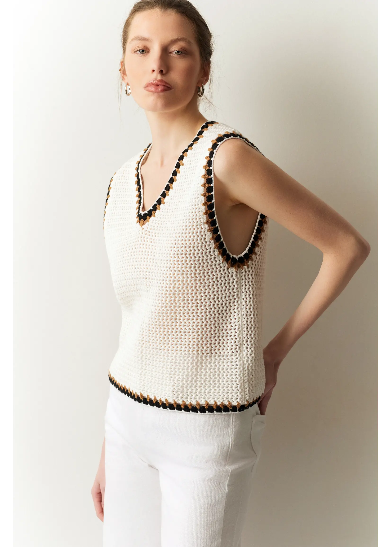 BSB BSB - Debardeur Gehaakt - Off White