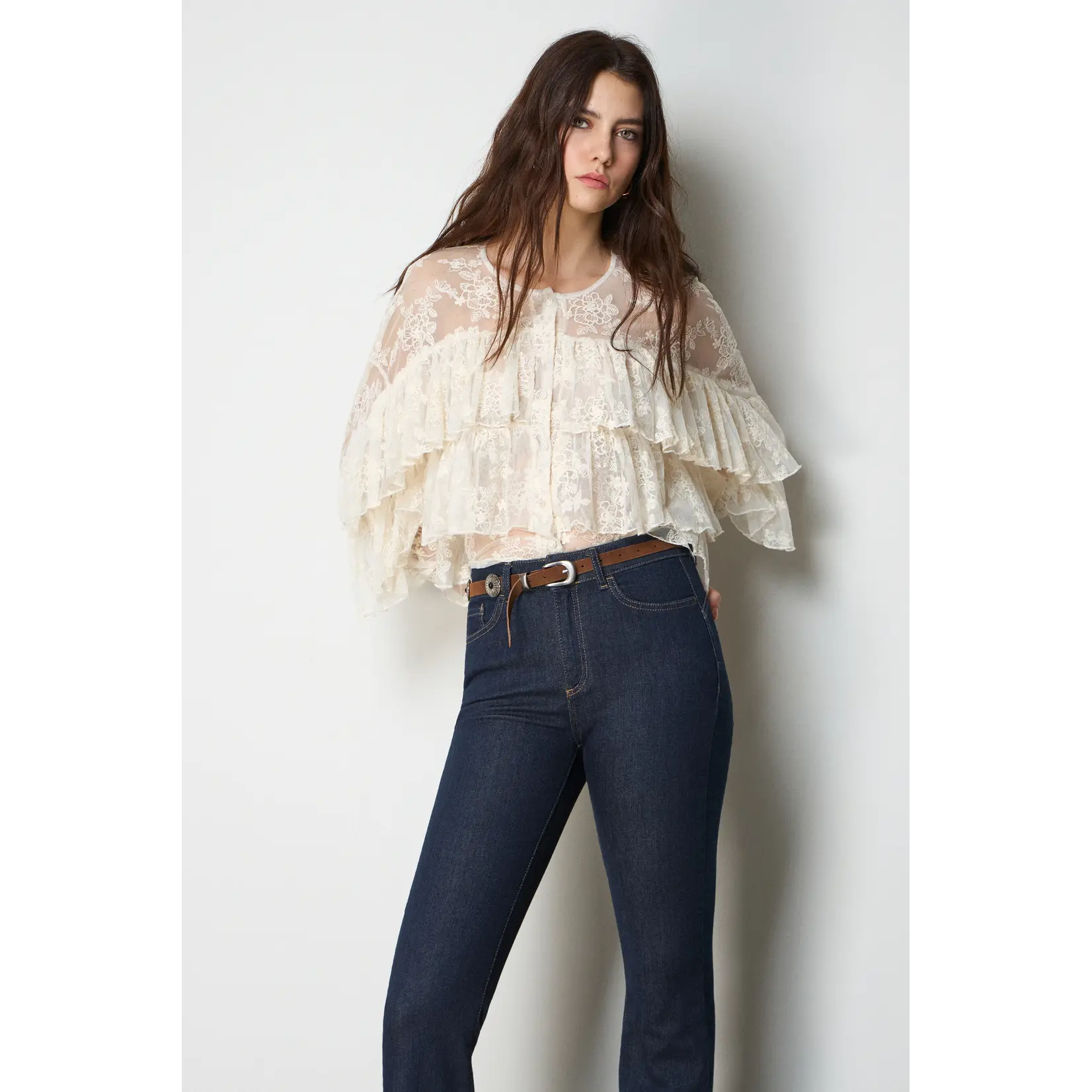 BSB BSB - Blouse met Kant - Vanille