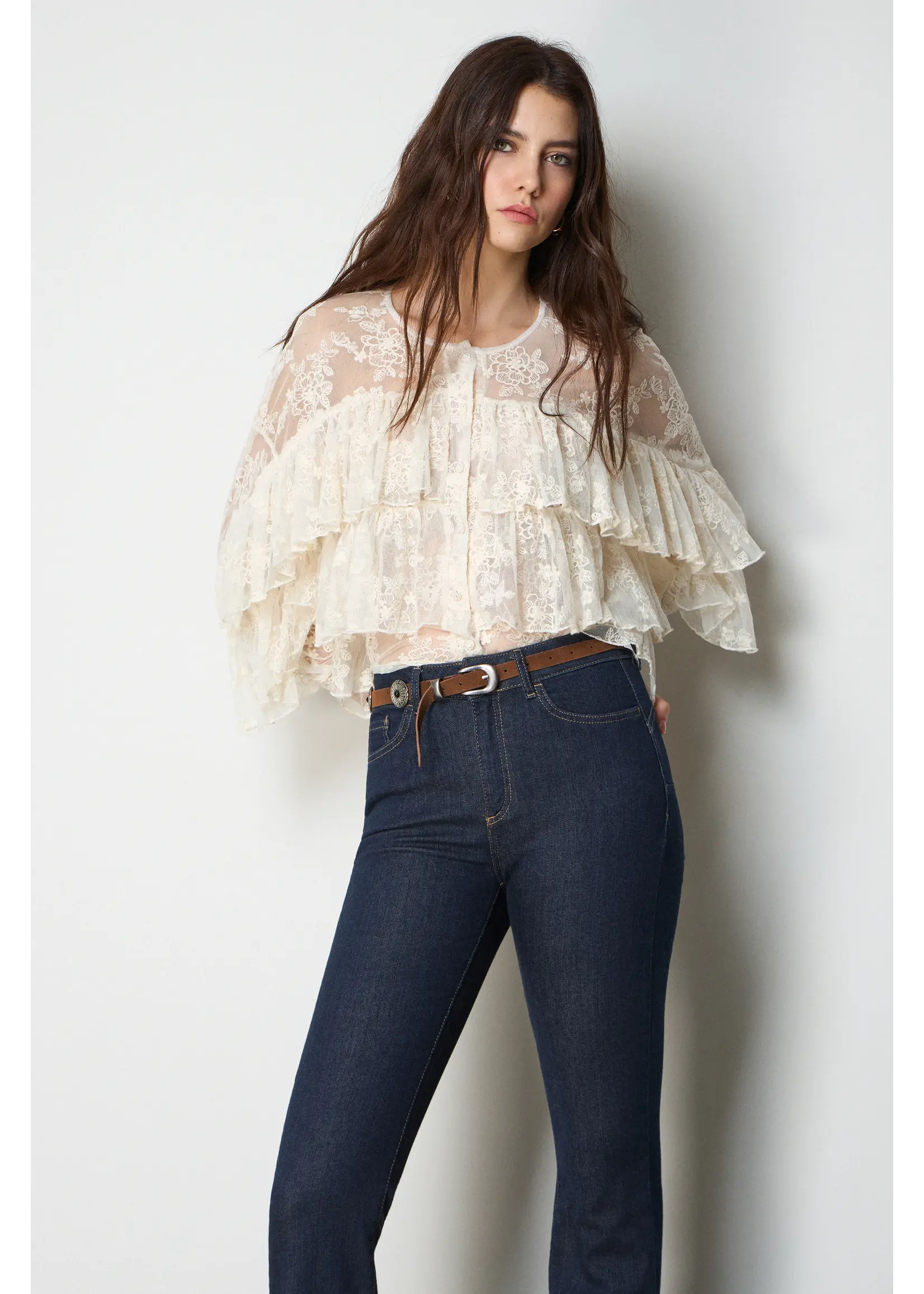 BSB BSB - Blouse met Kant - Vanille