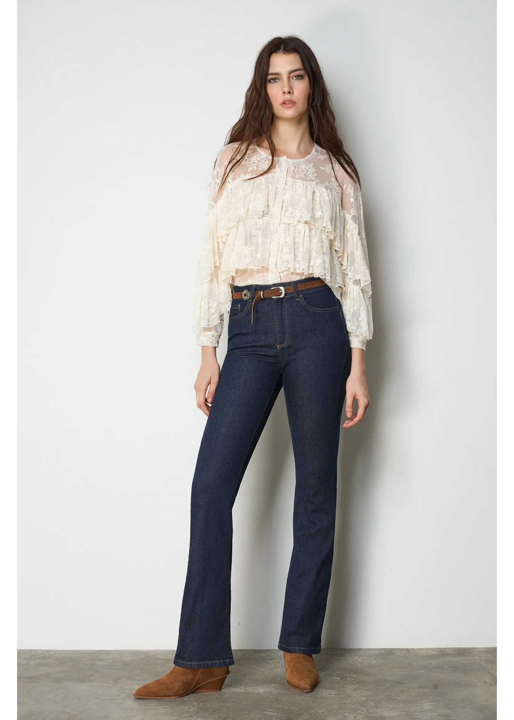 BSB BSB - Blouse met Kant - Vanille