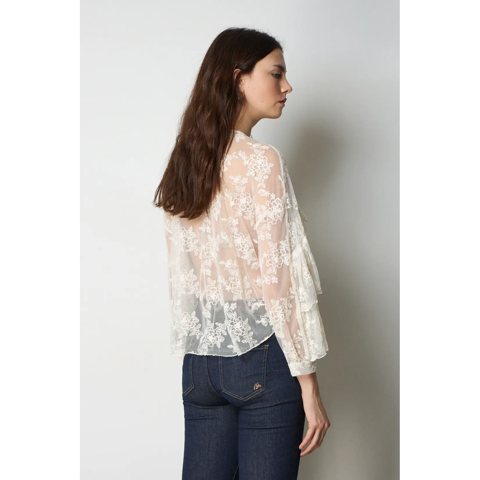 BSB BSB - Blouse met Kant - Vanille