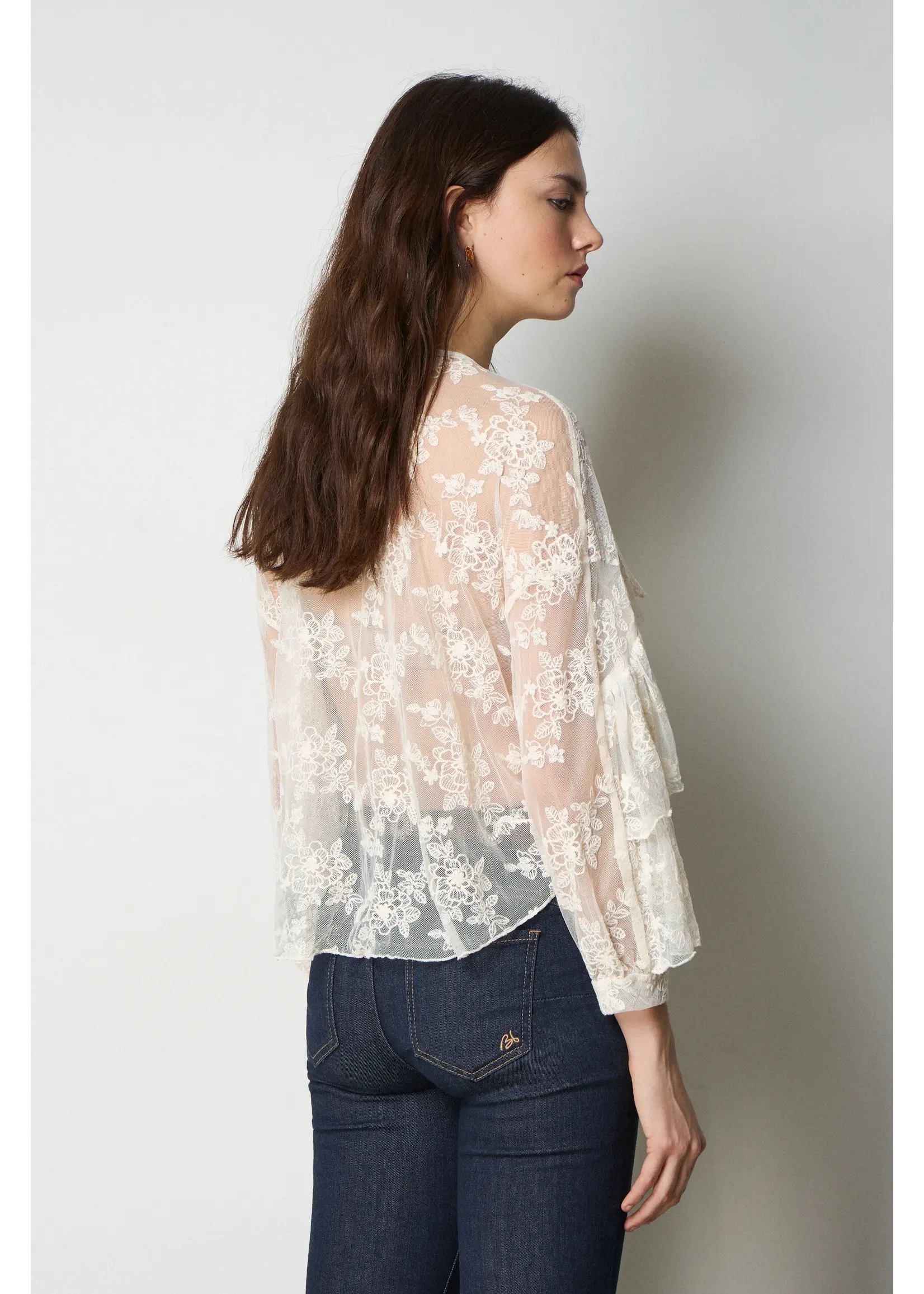 BSB BSB - Blouse met Kant - Vanille