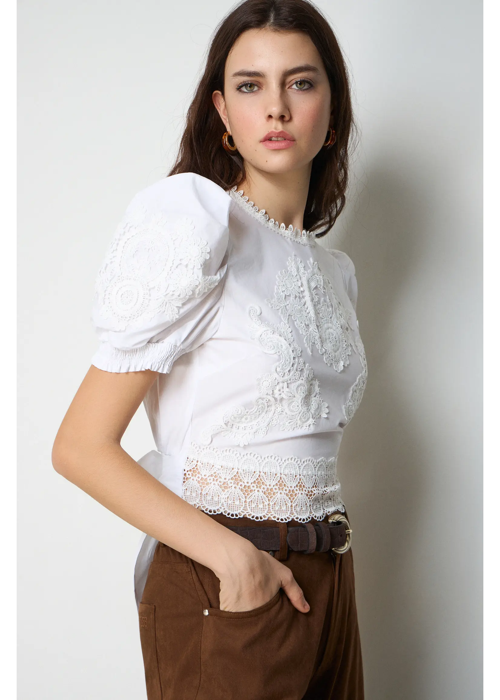 BSB BSB - Kant Blouse - Wit