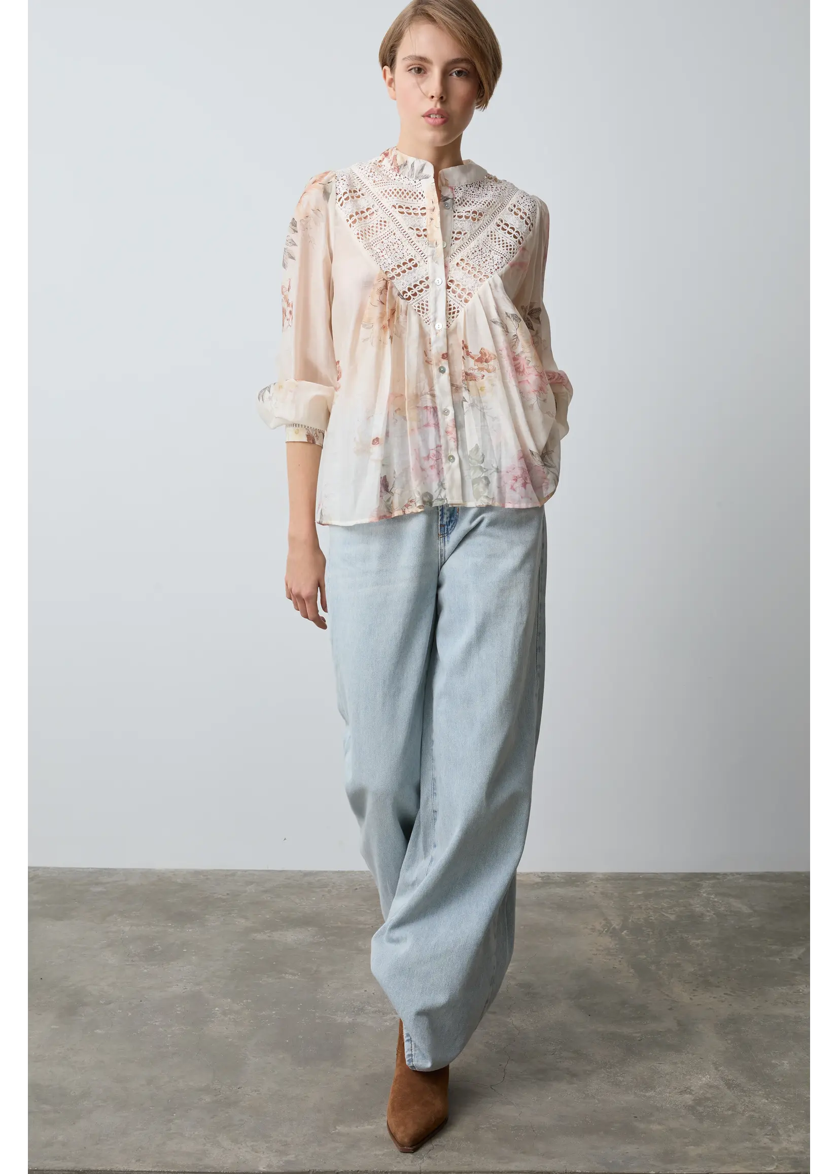 BSB BSB - Florale Blouse - Ivoor