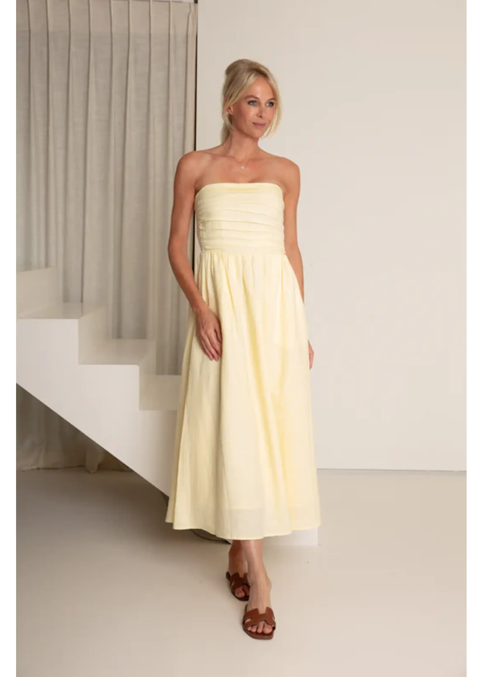 AC by Annelien Coorevits AC - Brigitte Bustier Jurk - Geel