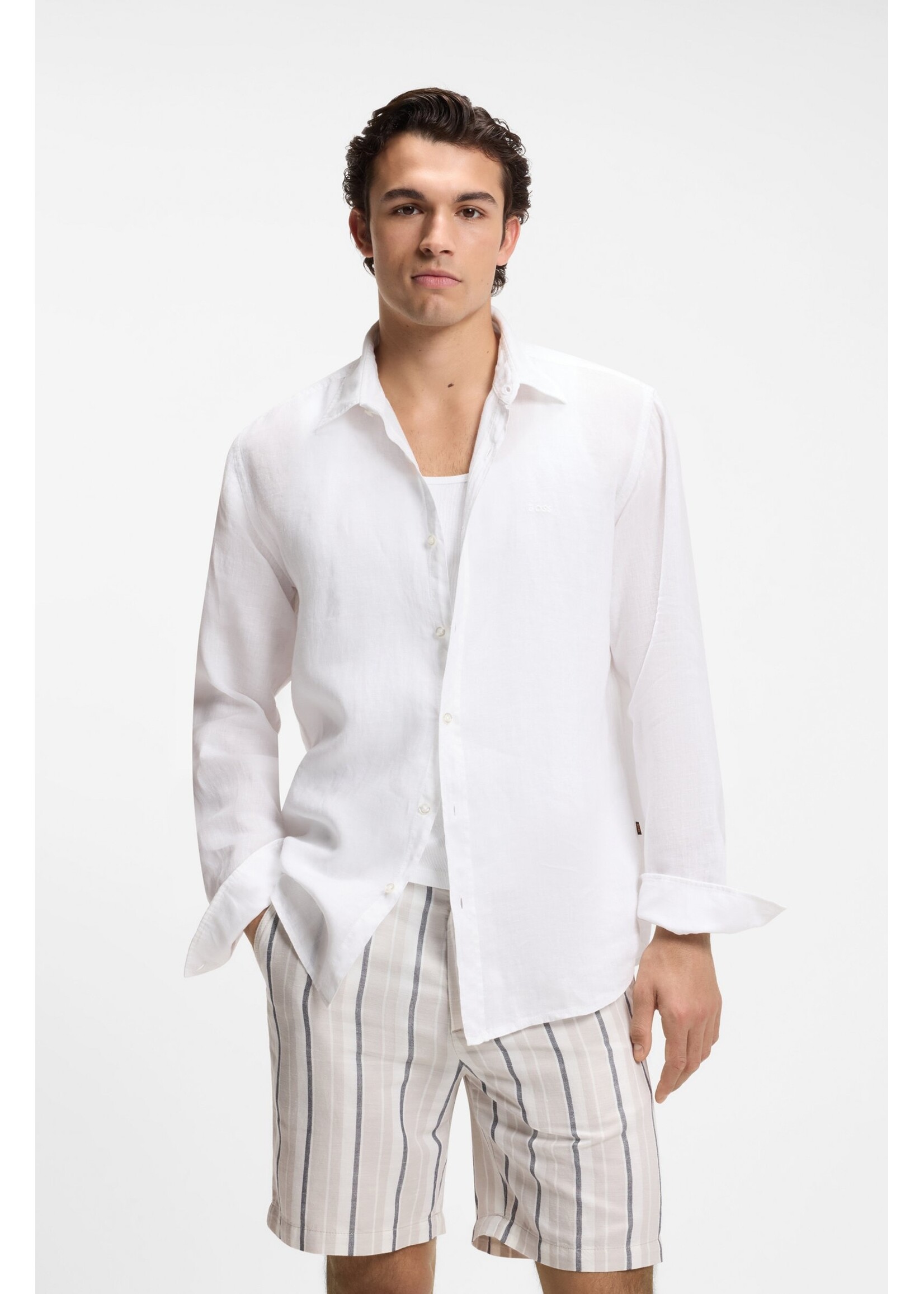 BOSS BOSS - Relegant Linnen  Hemd - Wit