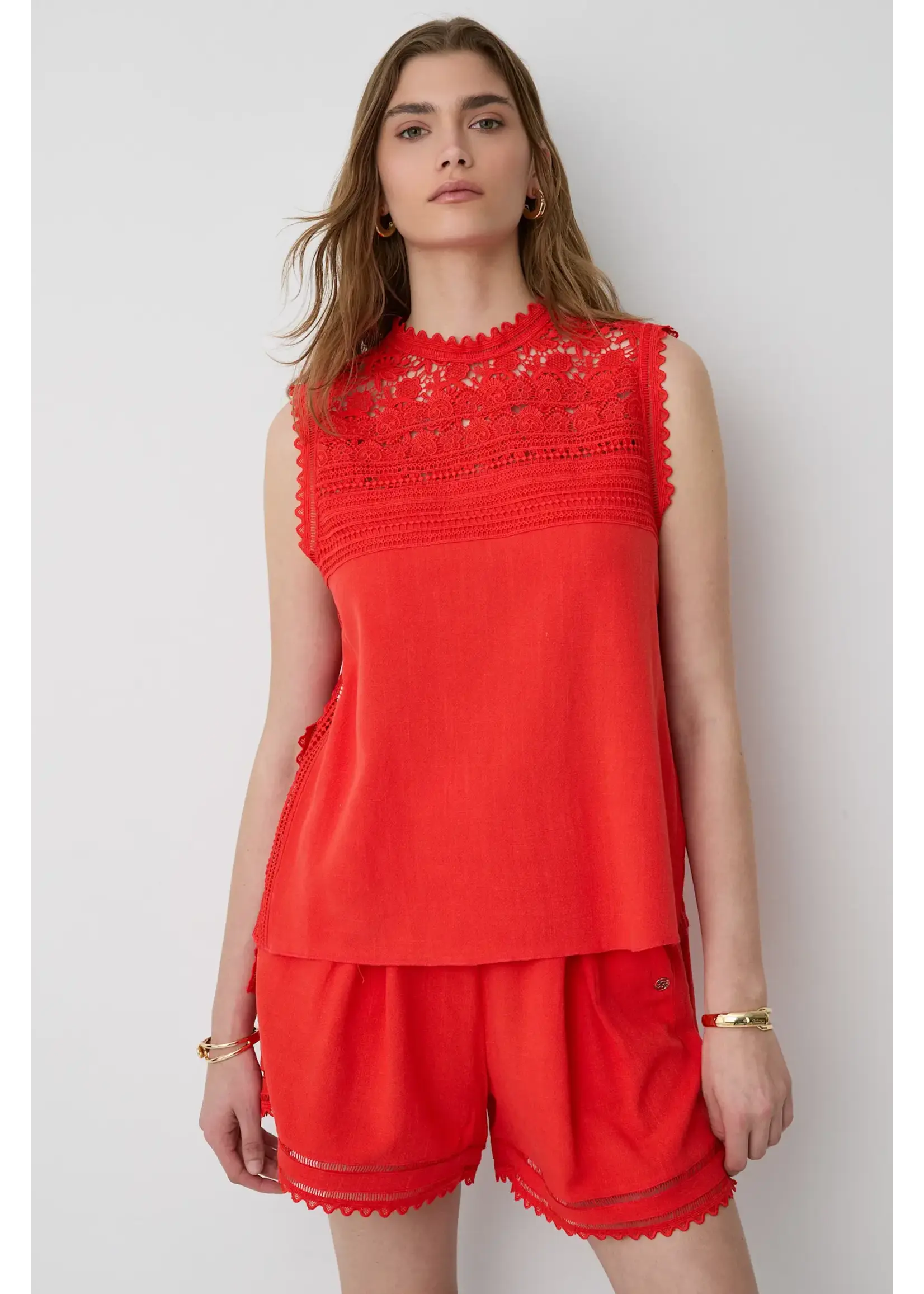 BSB BSB - Top met kant - Rood