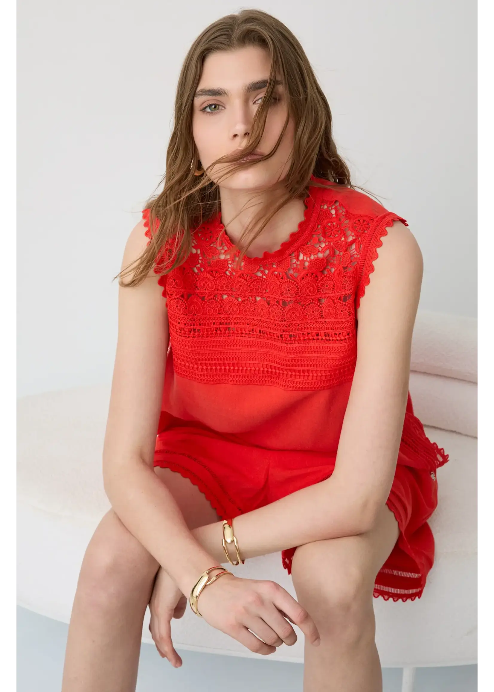 BSB BSB - Top met kant - Rood