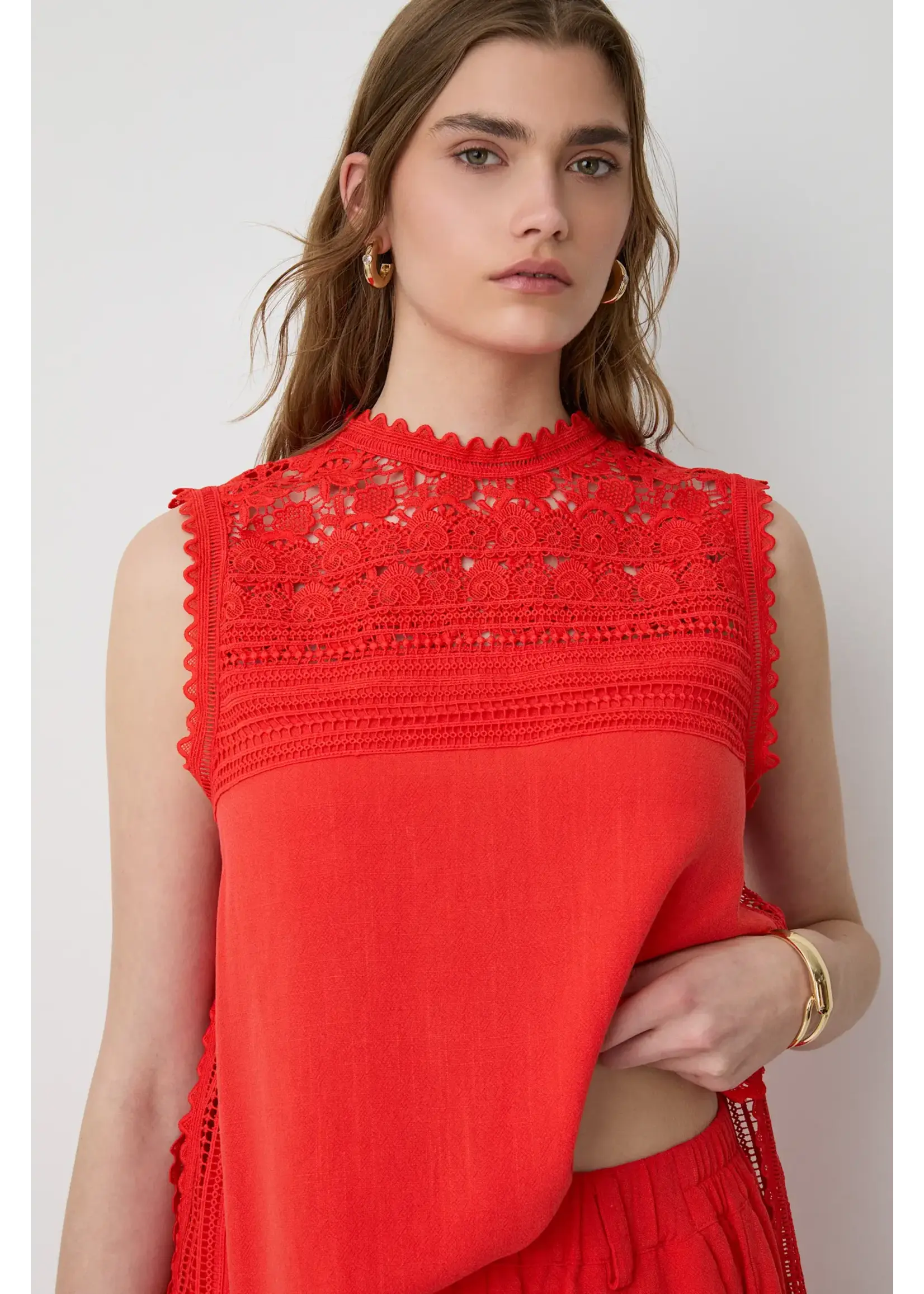 BSB BSB - Top met kant - Rood