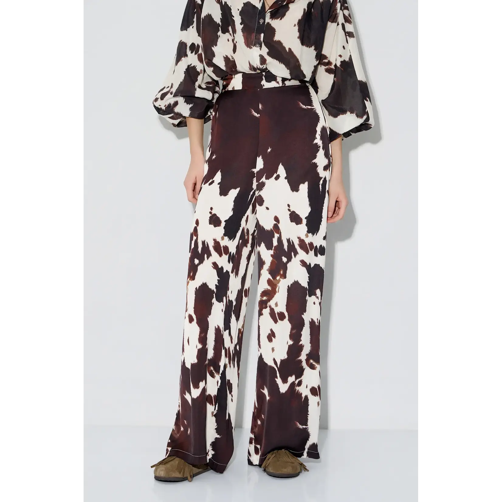 BSB BSB - Broek met Print - Chocolade