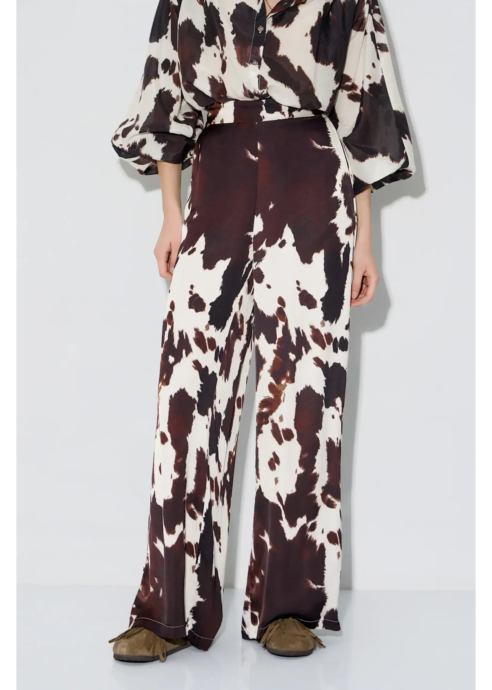 BSB BSB - Broek met Print - Chocolade