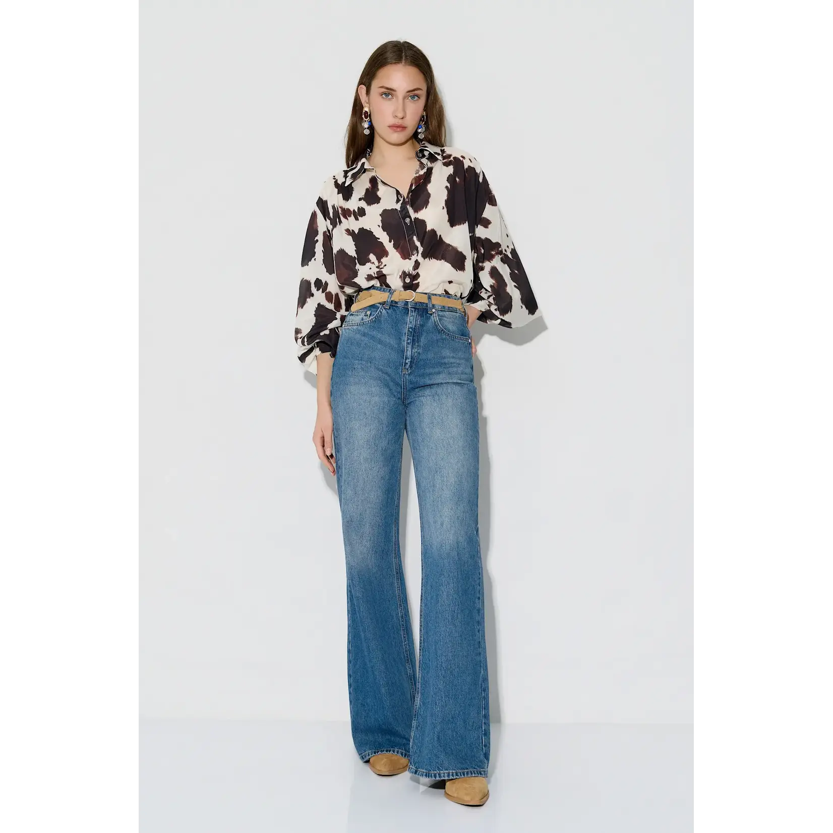 BSB BSB - Blouse met print - Chocolade