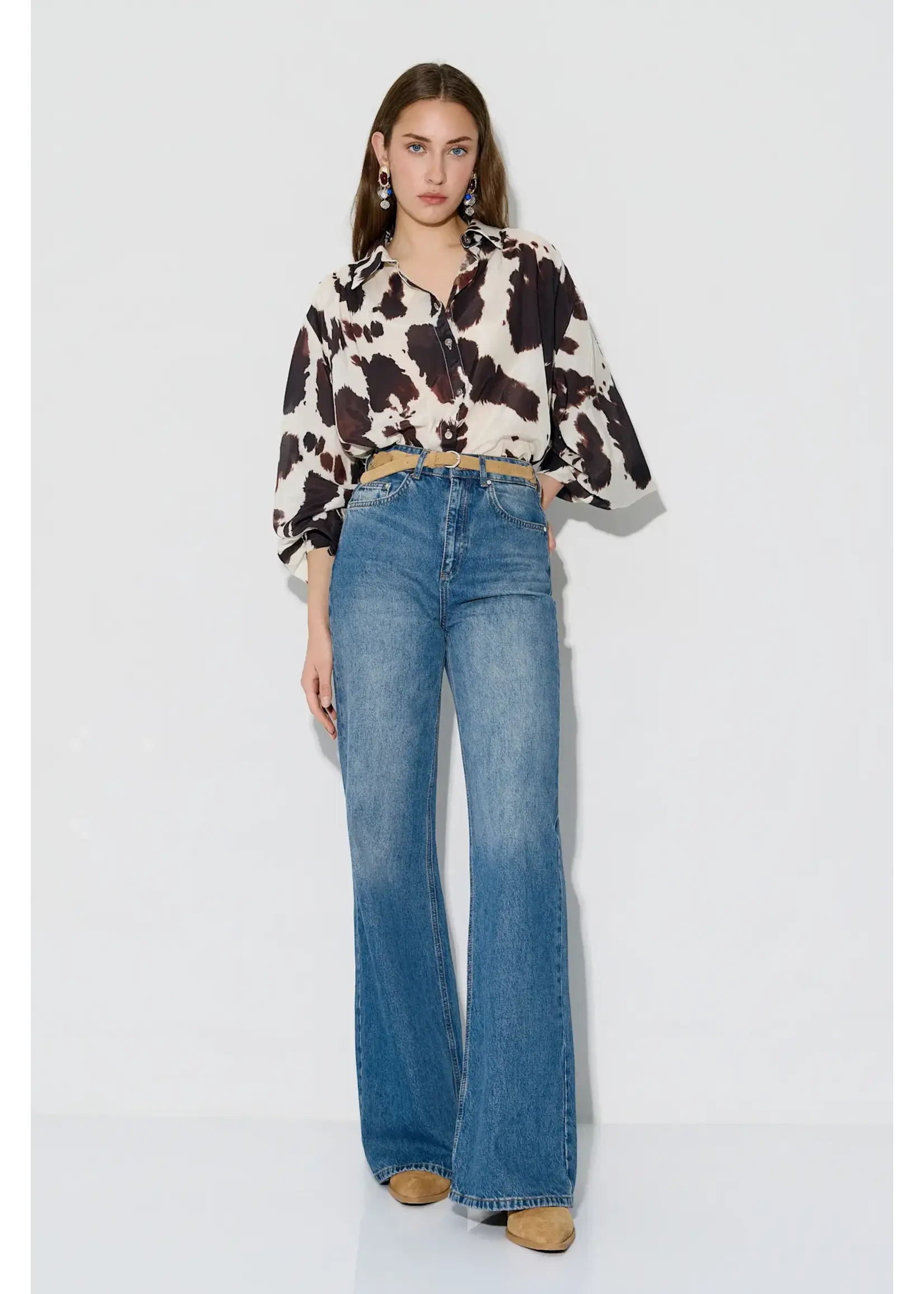 BSB BSB - Blouse met print - Chocolade