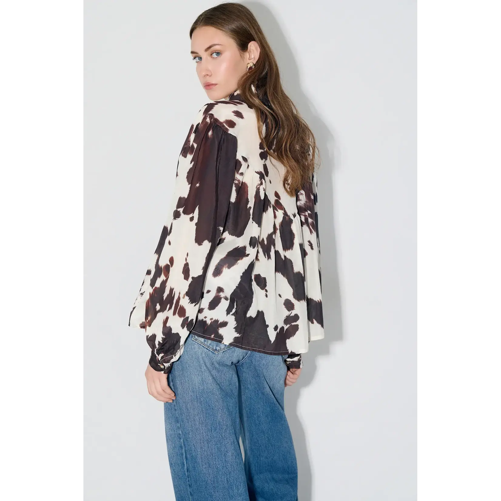 BSB BSB - Blouse met print - Chocolade