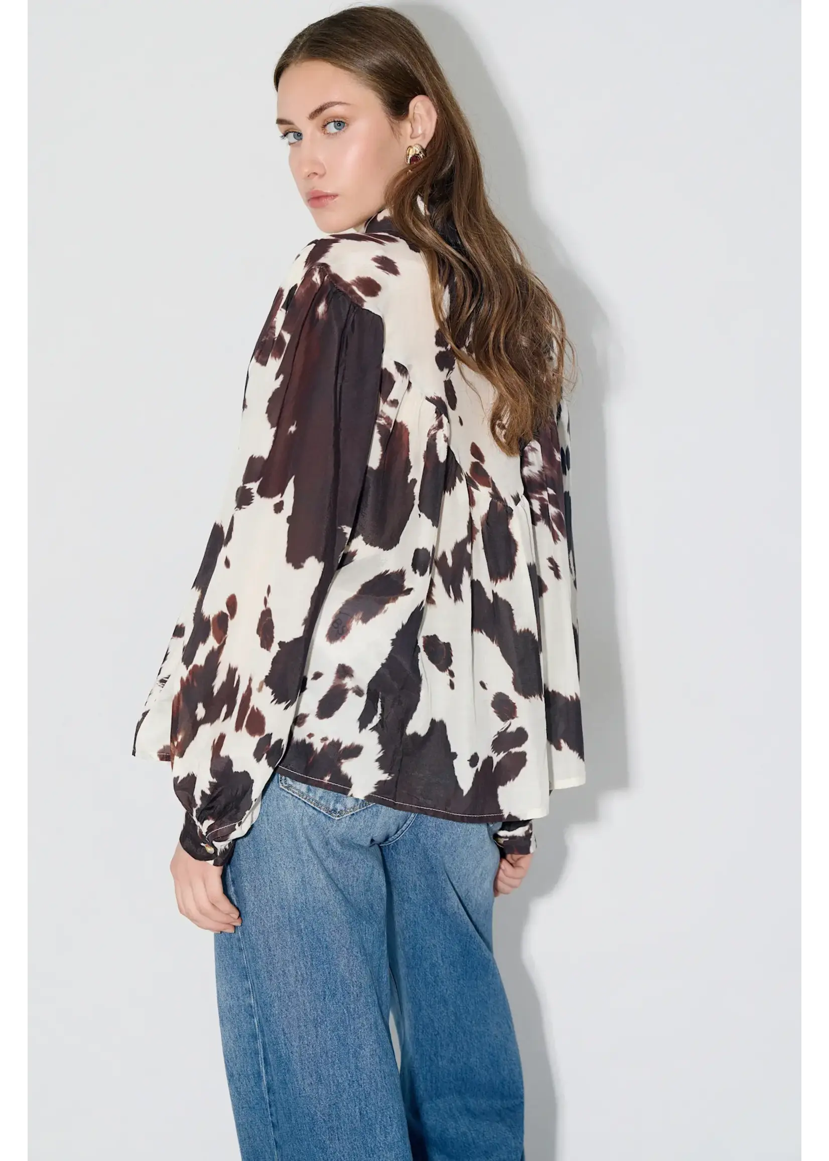 BSB BSB - Blouse met print - Chocolade