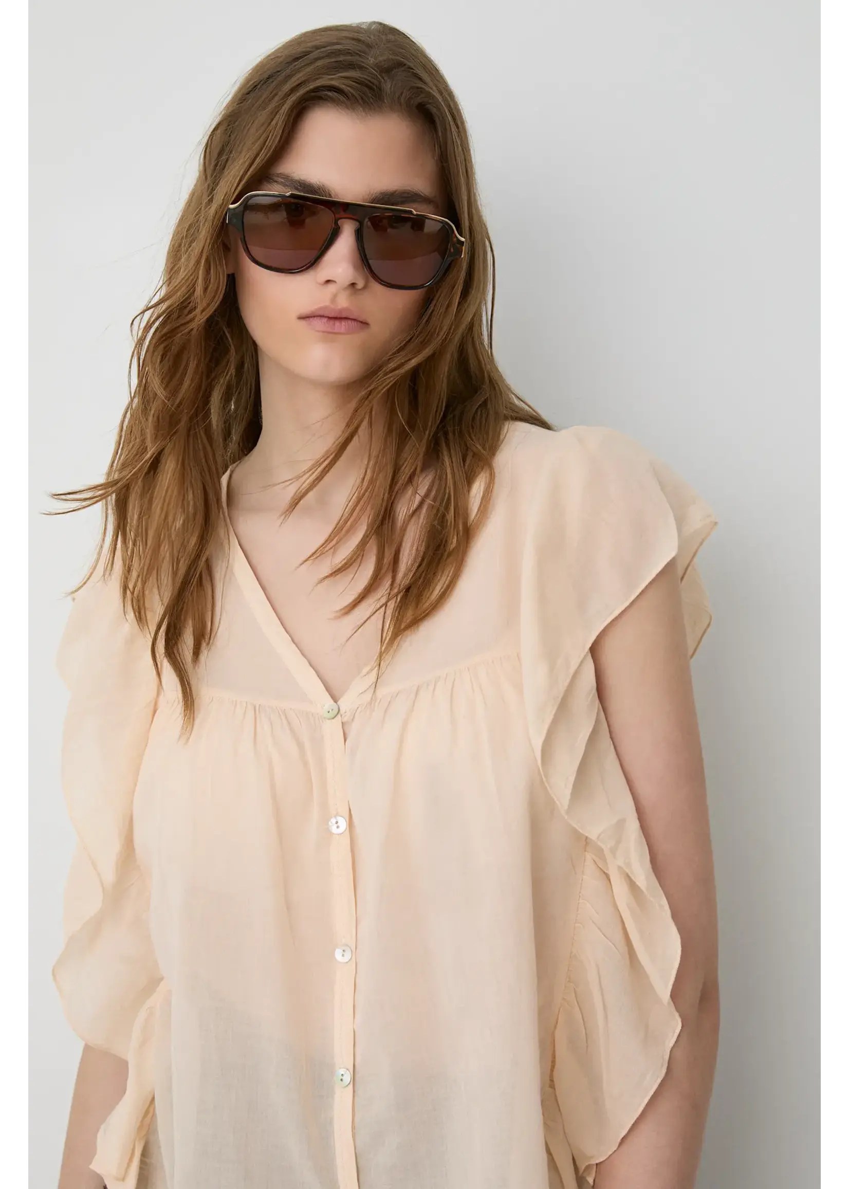 BSB BSB - Blouse met ruches - Lichtroze