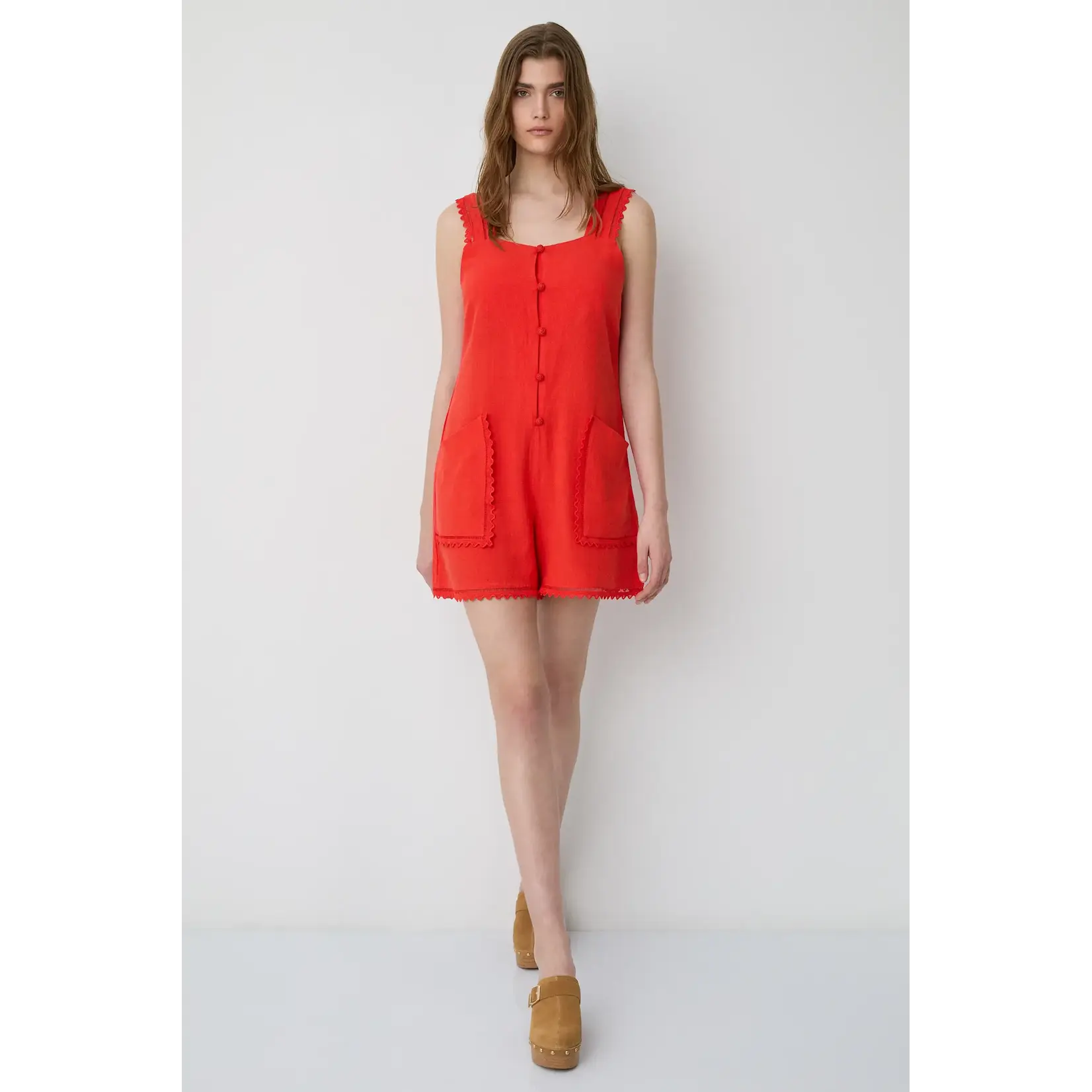 BSB BSB - Playsuit met kant - Rood