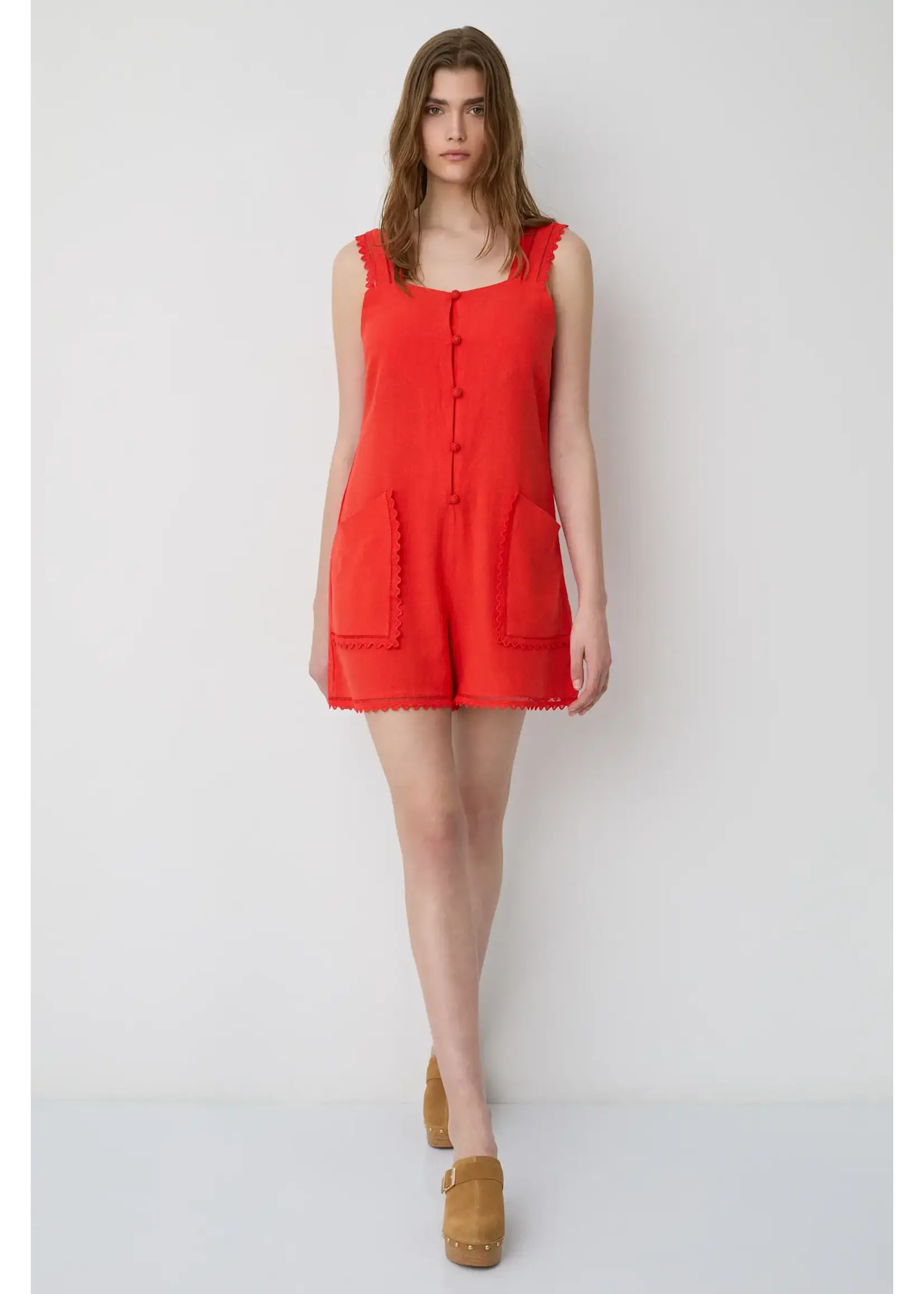 BSB BSB - Playsuit met kant - Rood
