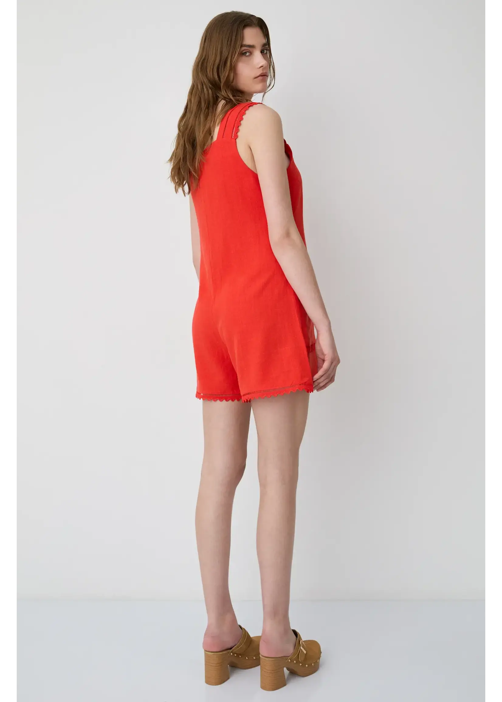BSB BSB - Playsuit met kant - Rood