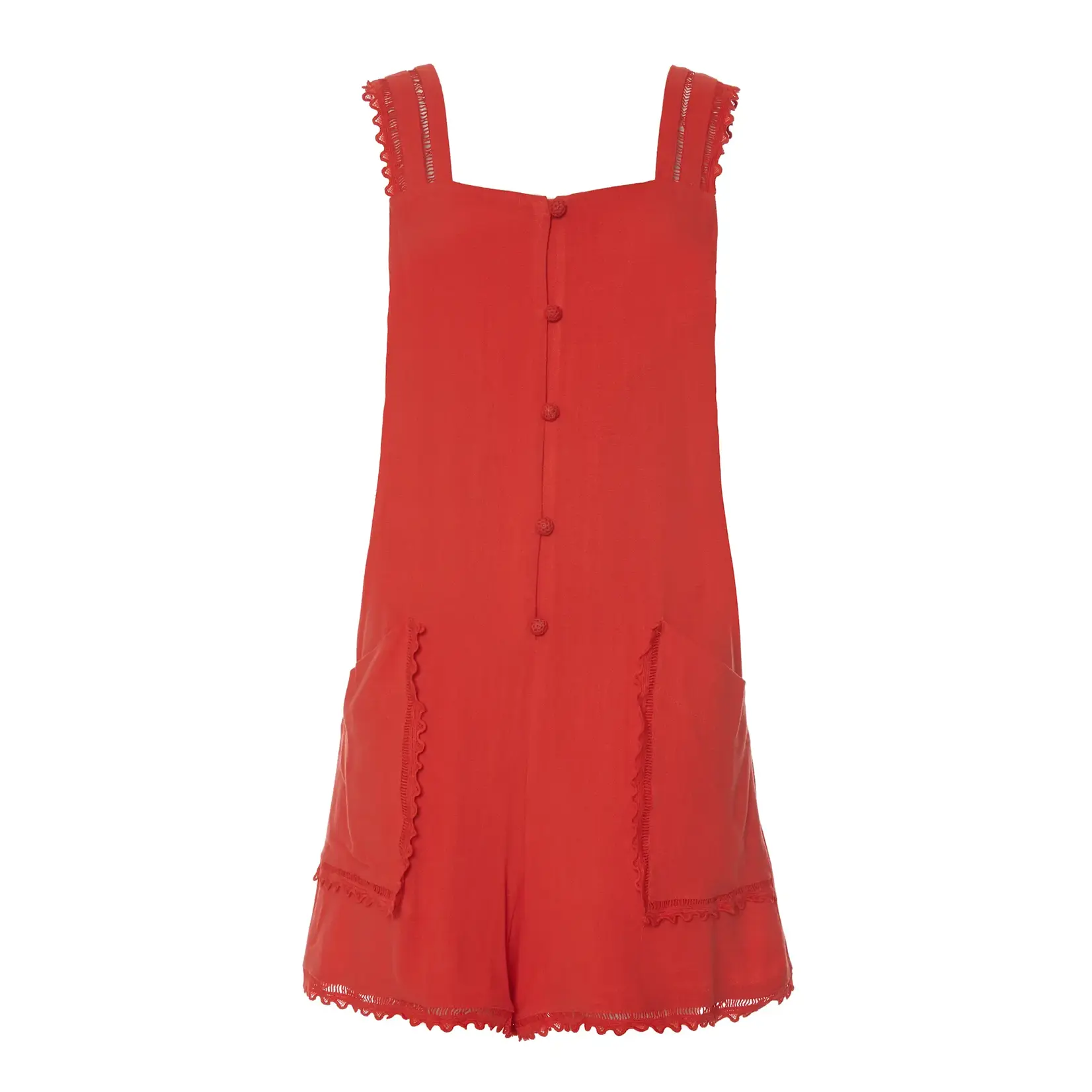 BSB BSB - Playsuit met kant - Rood