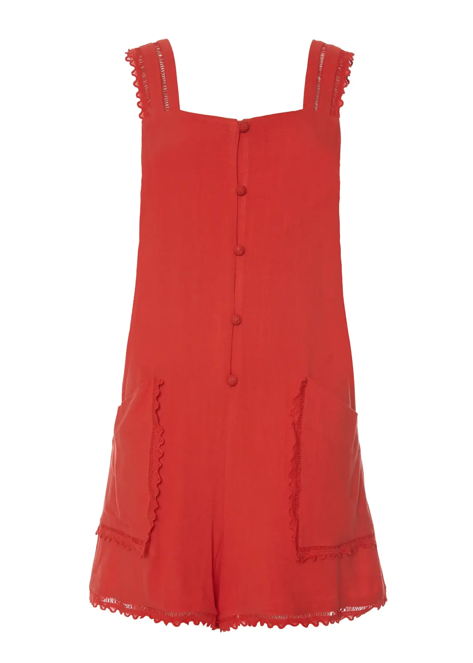 BSB BSB - Playsuit met kant - Rood