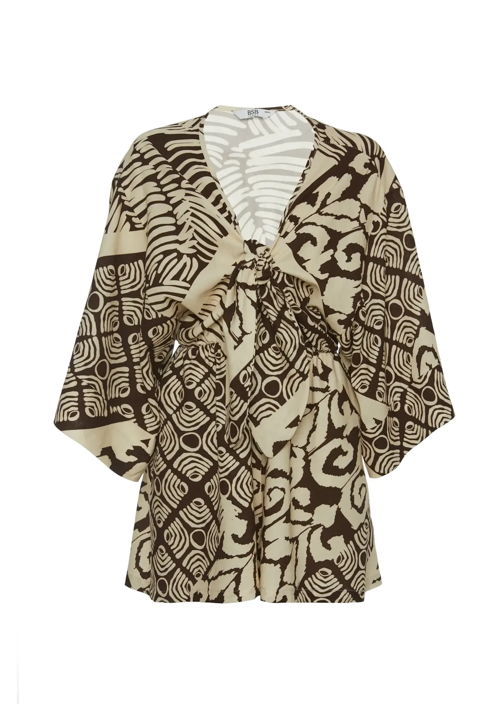 BSB BSB - Playsuit met print - Chocolade