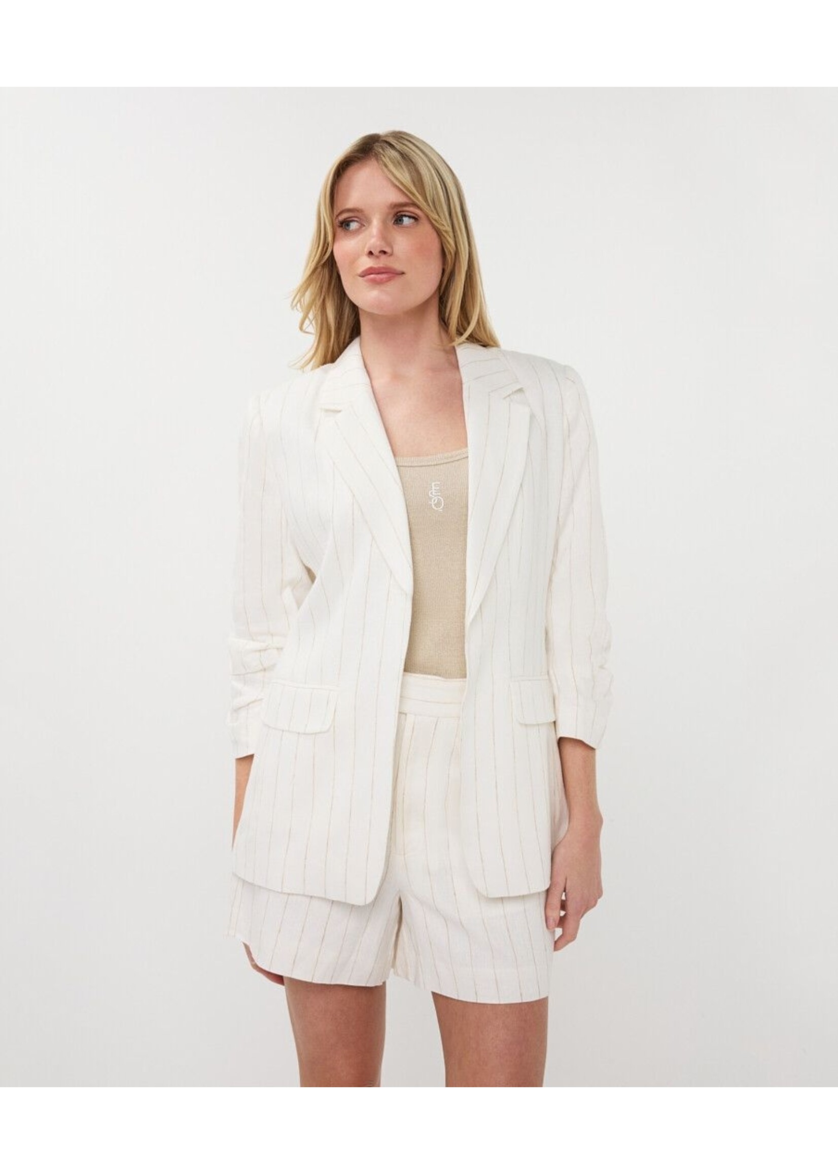 Esqualo Esqualo - Linnen Blazer - Off White/Sand