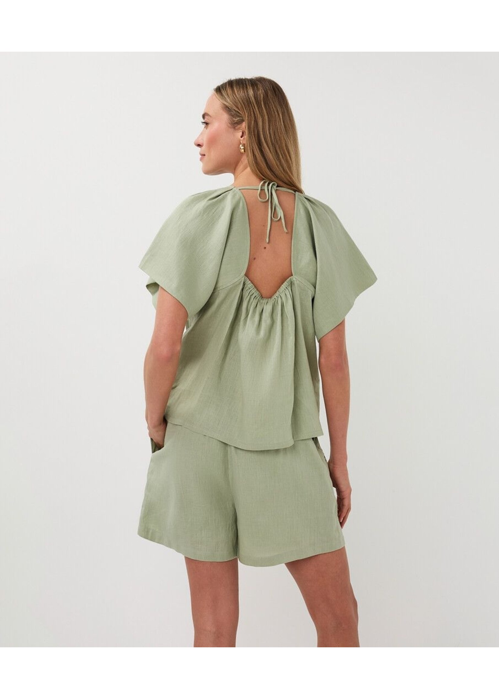 Esqualo Esqualo - Linnen Blouse - Soft Green