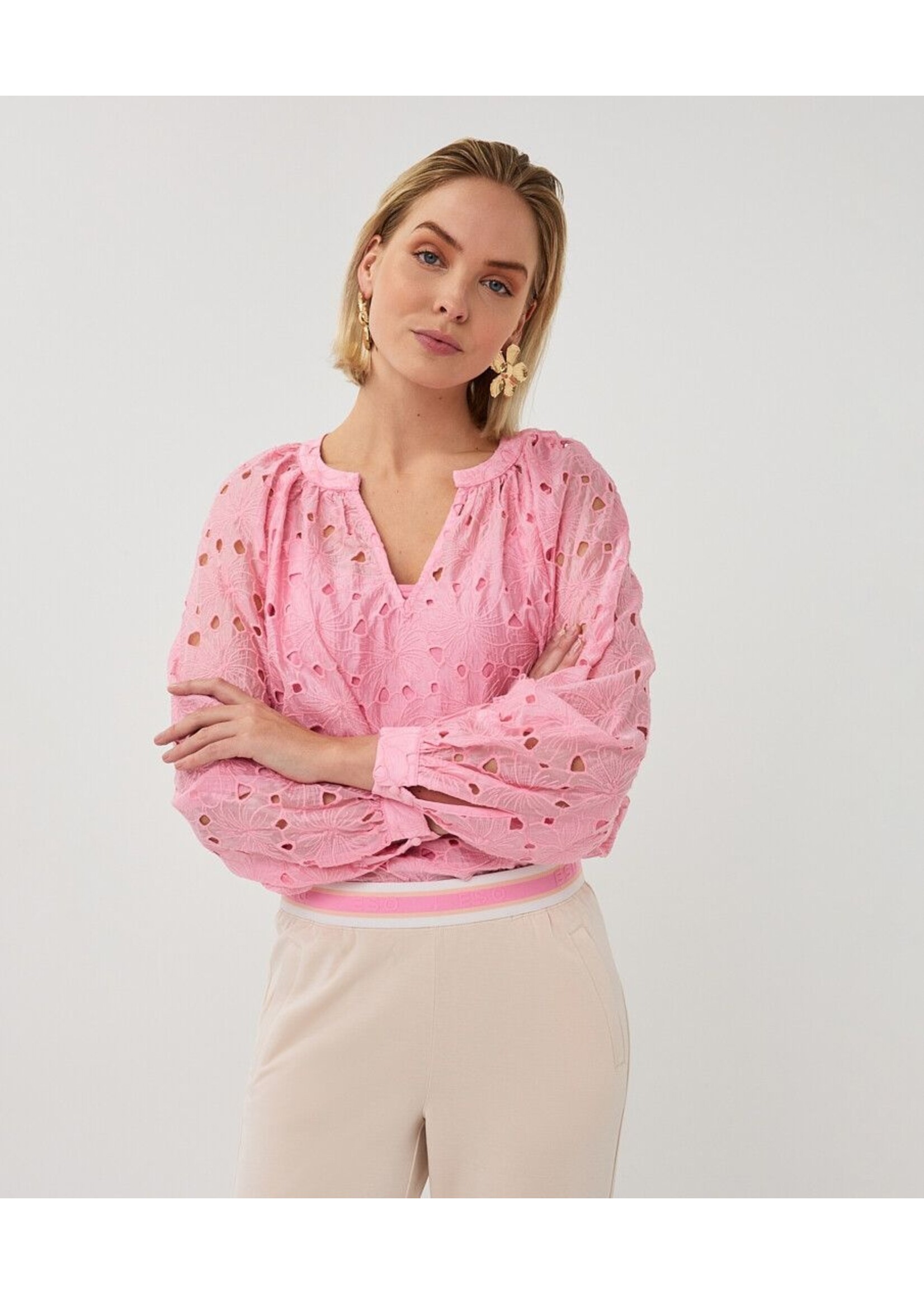 Esqualo Esqualo - Broderie Blouse - Romance Rose