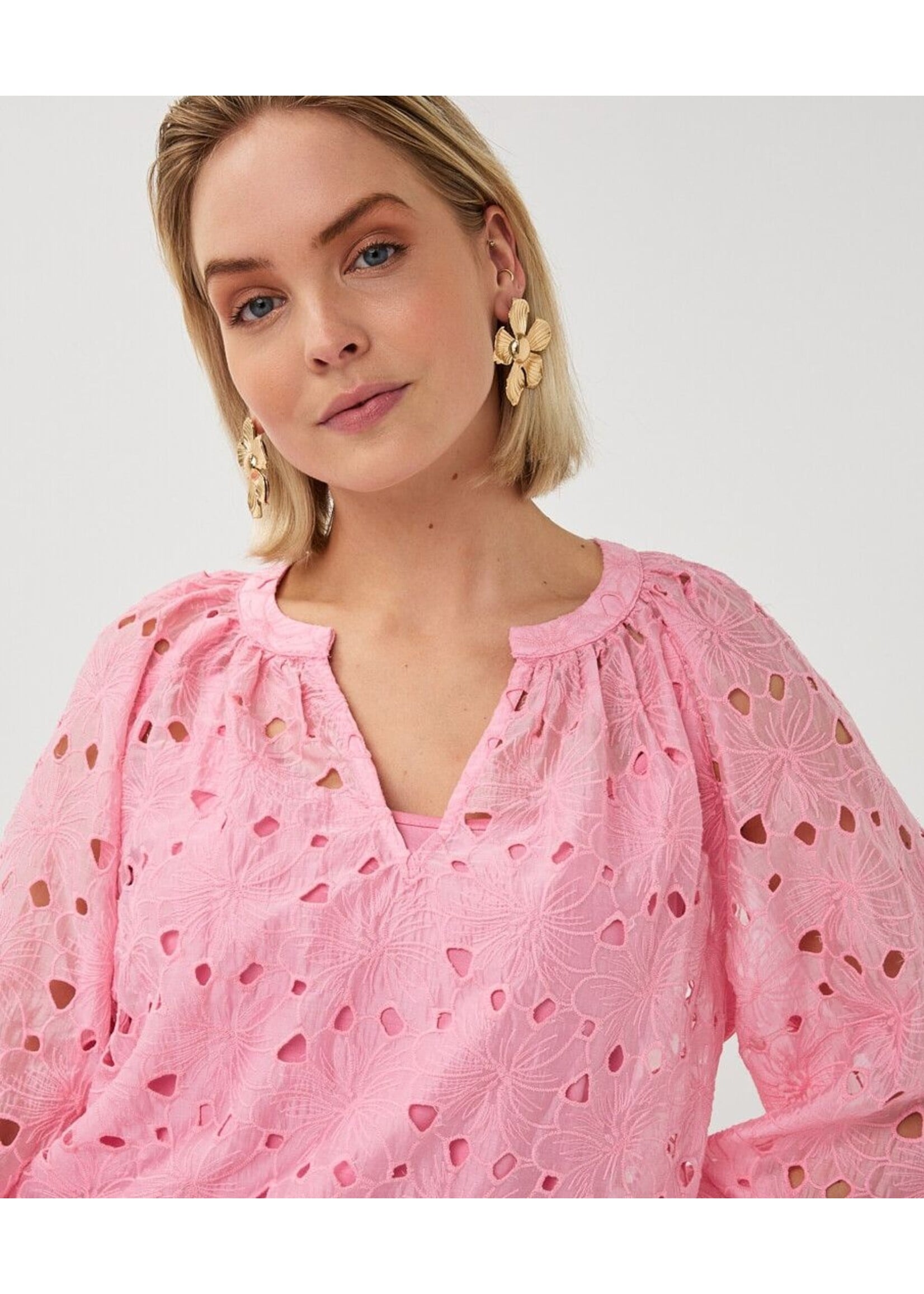 Esqualo Esqualo - Broderie Blouse - Romance Rose